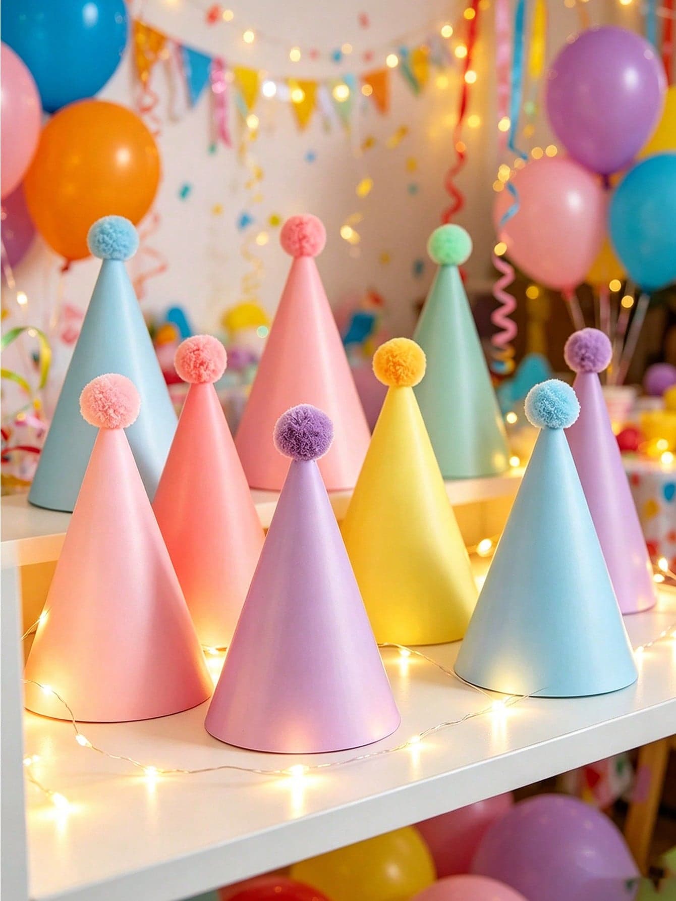 12pcs/6pcs/1pc-Colorful Soft Party Hats, Birthday Party Cone Hats, Cute Cake Cone Birthday Paper Hats, Cute Crowns, Adult Party Hats Mix, Bride Wedding Bachelorette Party Decoration Hats, Birthday Party Cone Hats Birthday Party Decorations, Multiple Colors Available (Pink, Purple, Blue), Suitable For Birthdays (Installation Reference Video)