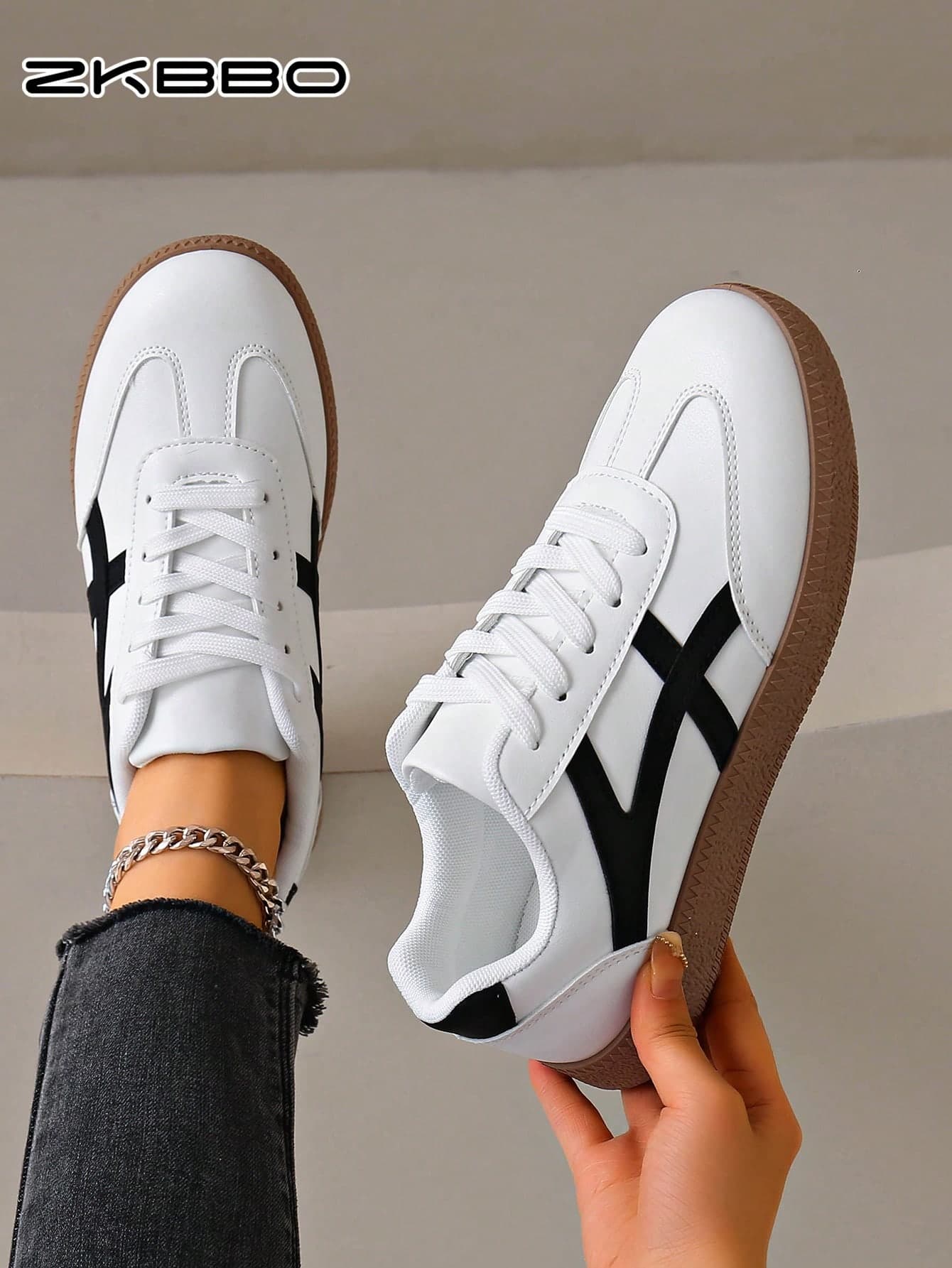 ZKBBO Women's Casual Sneakers, Flat Comfortable Lightweight Fitness Walking Shoes