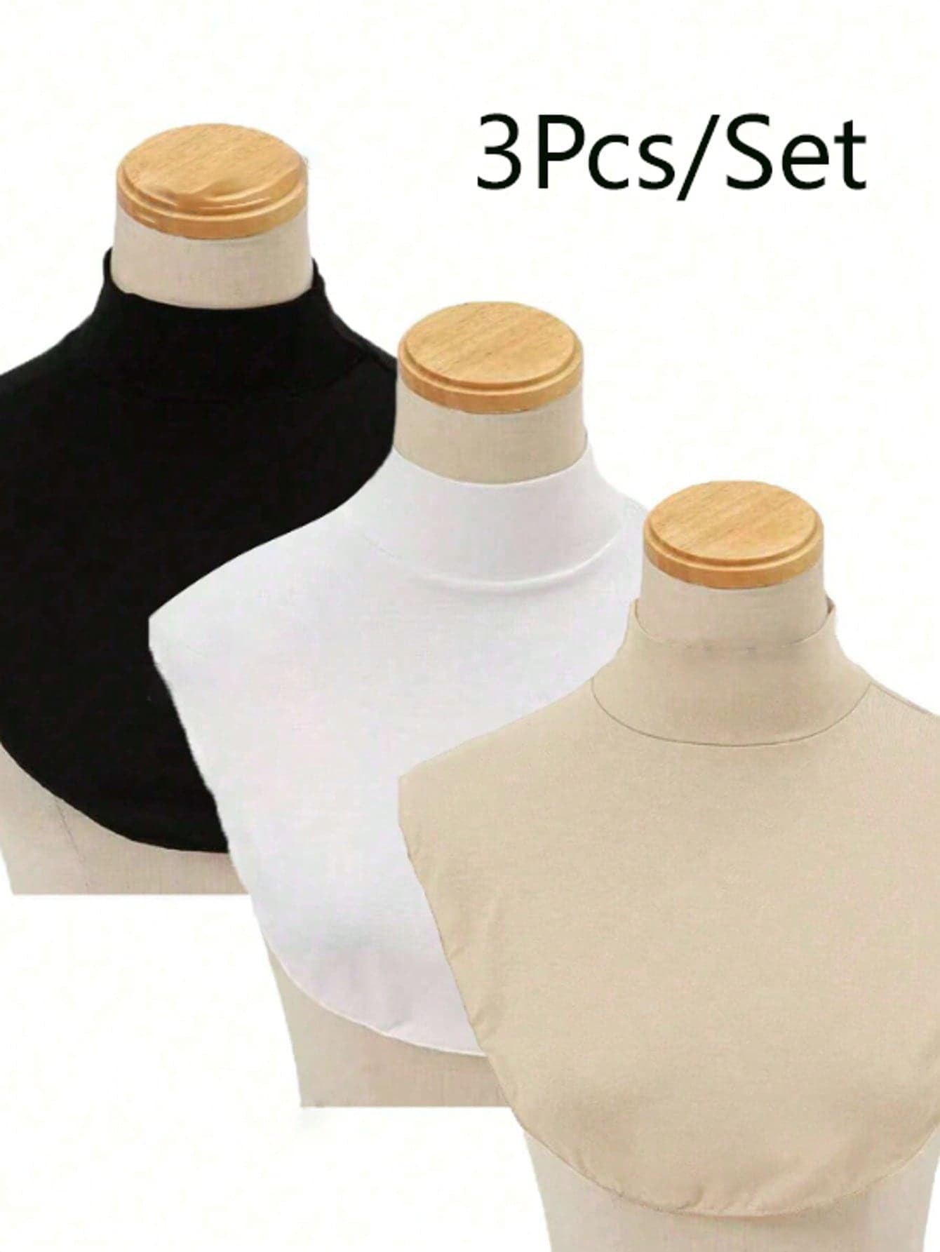 3pcs Women's Warm Fleece Stand Collar Scarf, Windproof & Comfortable, Suitable For All Seasons, Matching With Dresses