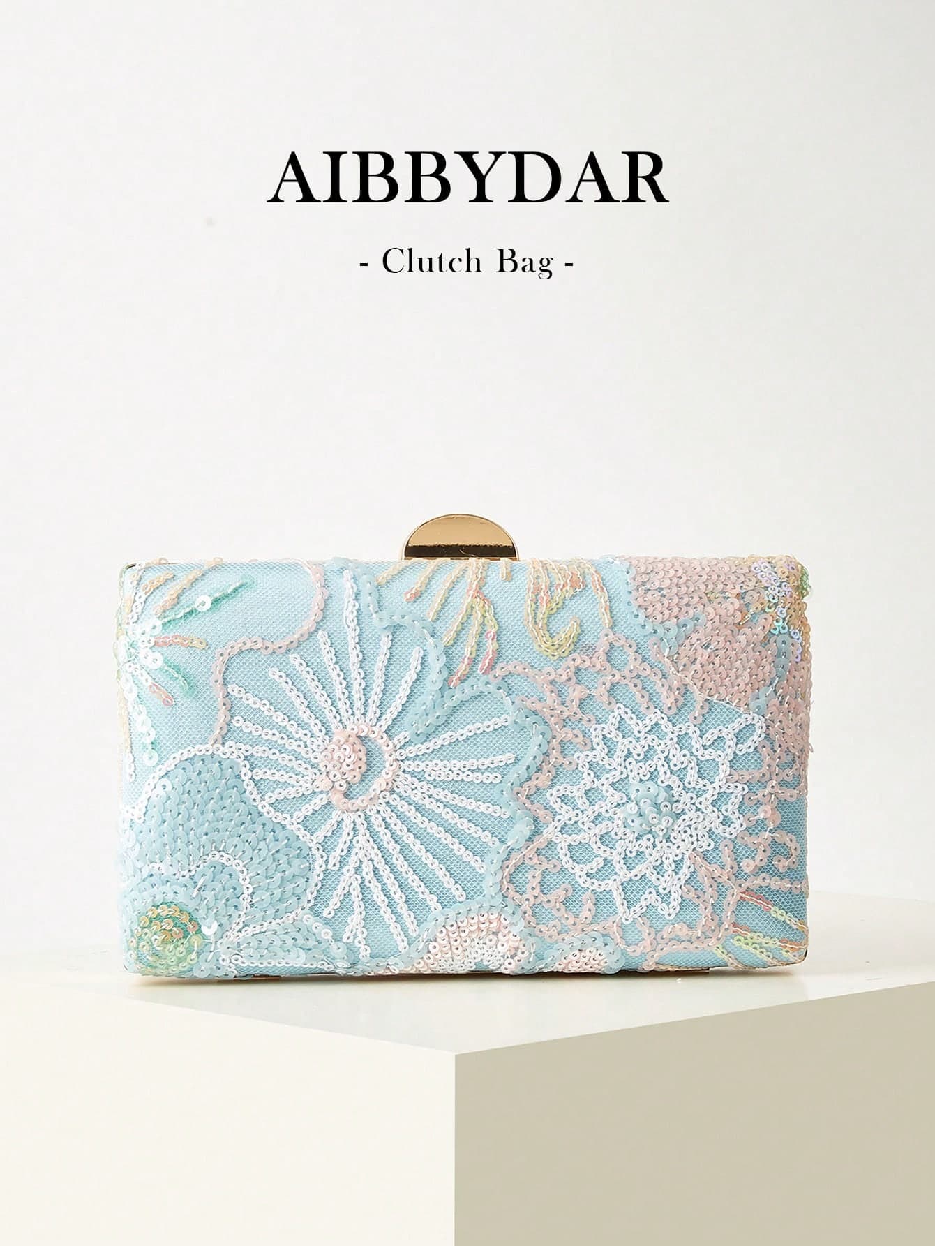 AIBBYDAR Women's Clutch Bag, Random Floral Pattern Hard Case Bag, Portable Crossbody Bag, Makeup Bag, Detachable Shoulder Strap, Essential For Summer, Beach, Party, Wedding, Holiday Gathering, Women's Gift