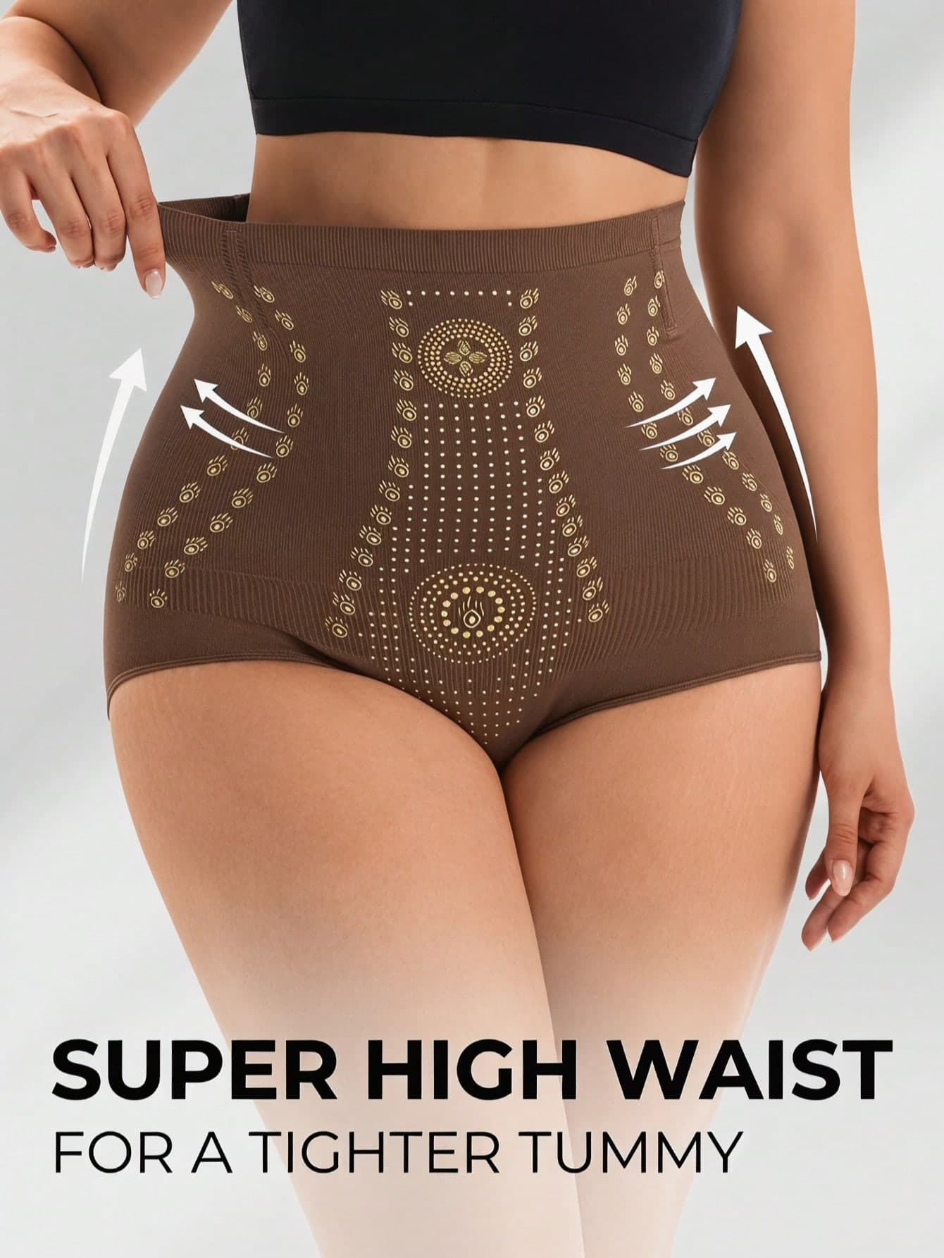 FLARIXA Women's Seamless High Waist Tummy Control Butt Lifting Shaping Panties