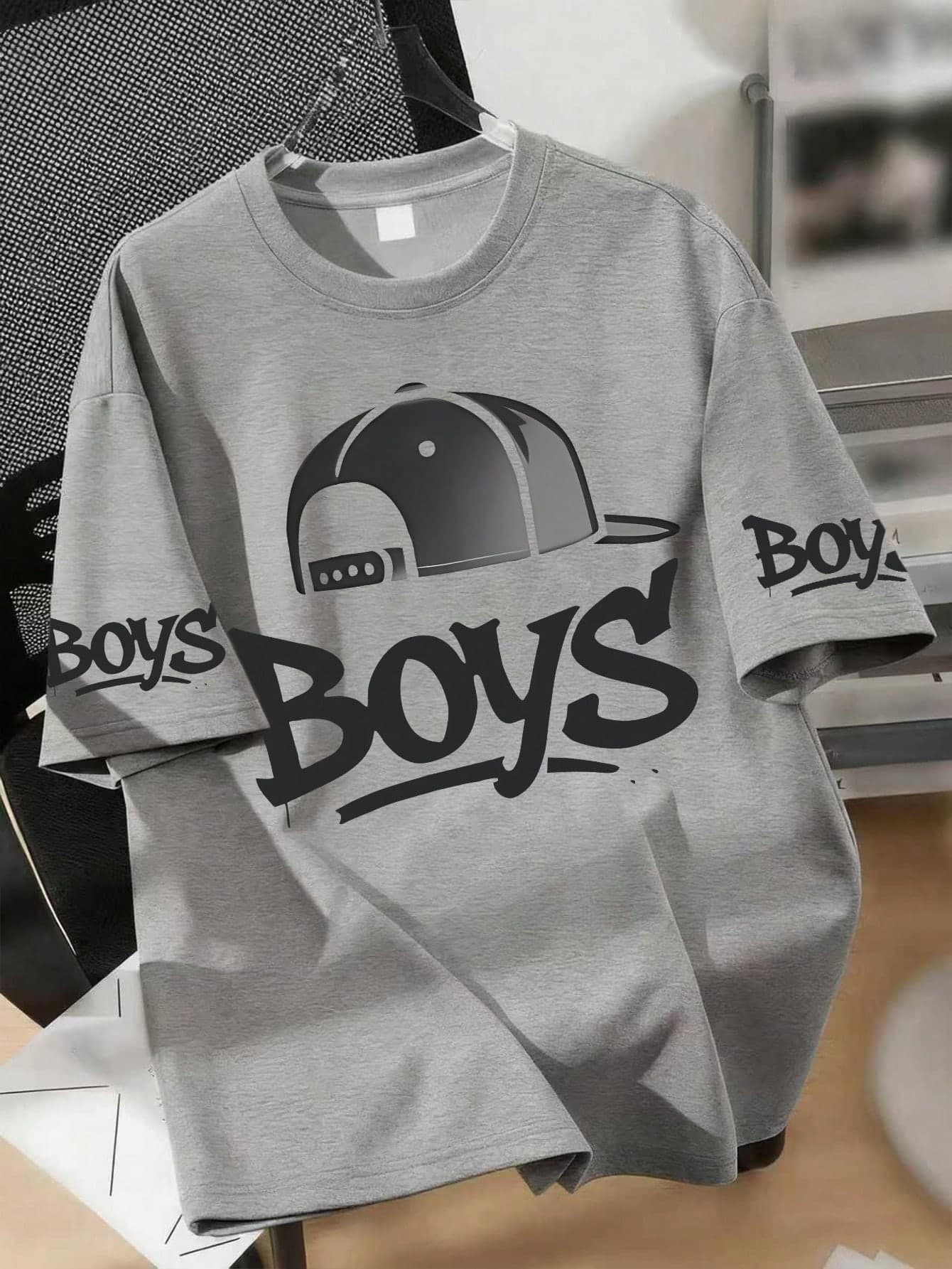 Boys Casual Short Sleeve T-Shirt, Street Style, Essential For Daily Outings And School Activities In Summer