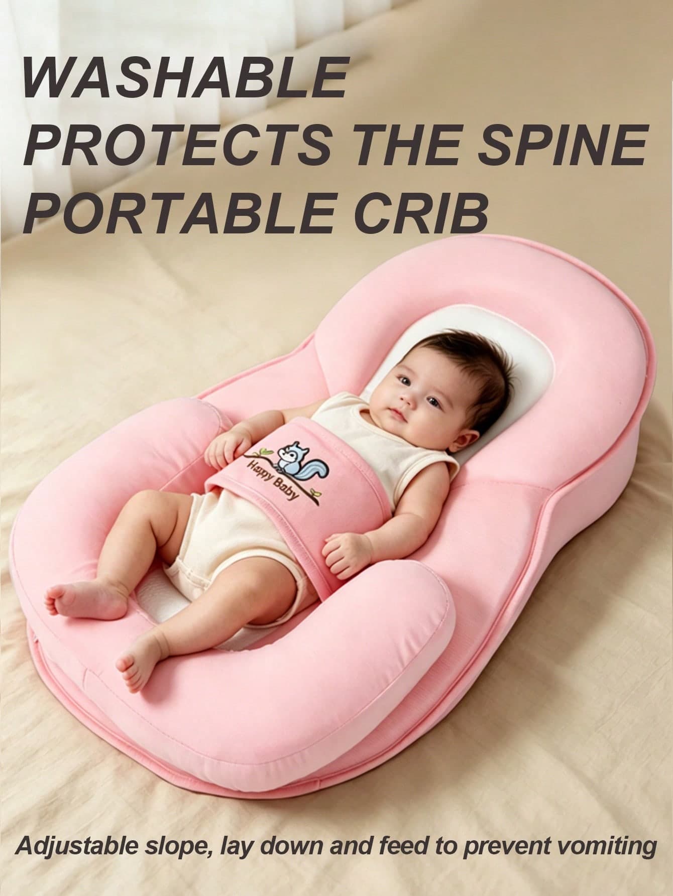 2pcs Anti-Spit Nursing Pillow Set, Suitable For 0-3 Years Old Newborns, Comfortable Pad, Removable Cover, Baby Sleep Bed, Bassinet, All-Season Breathable Baby Sleep Pillow, Prevent Coughing, Relieve Reflux Issues, Baby Shower Gift