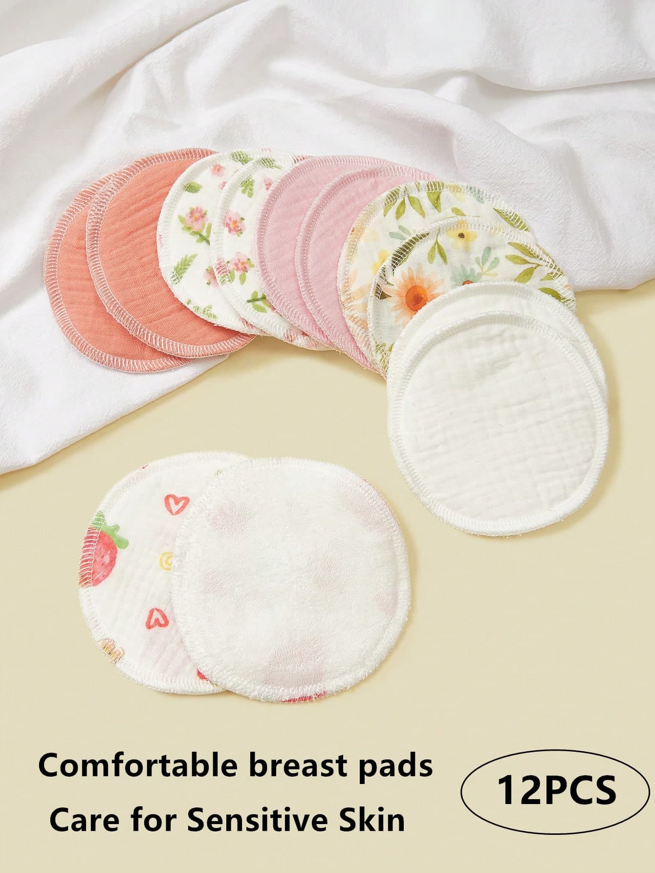 12pcs Reusable Breastfeeding Pads, Washable Nursing Pads For Breast Milk Leakage, Quick Absorbent Breathable Washable Nursing Pads, Essential Breastfeeding Supplies