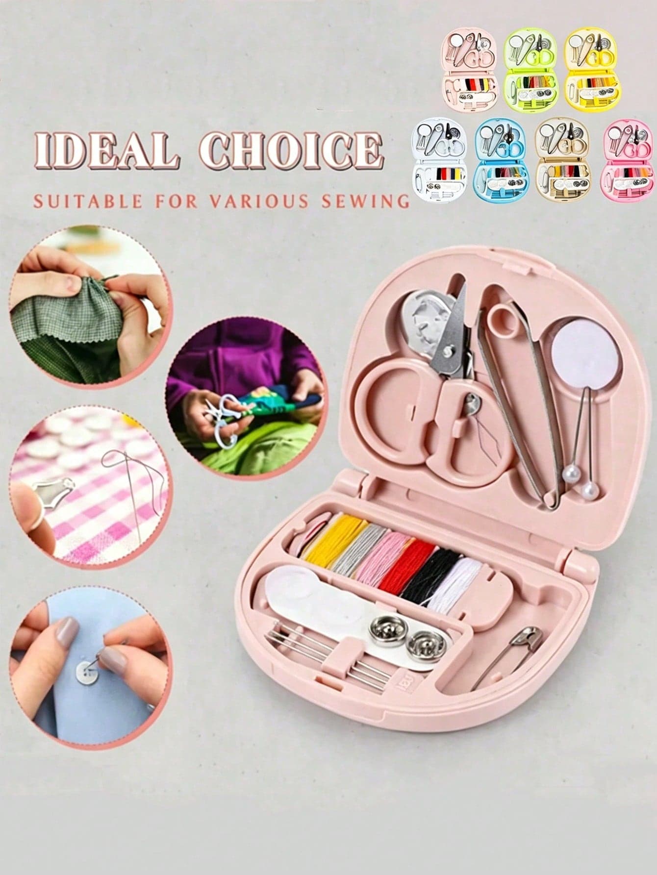 Portable Mini Sewing Box Small Sewing Kit Multi-Function Sewing Tool Set - Perfect Gift For Beginner Sewers: Sewing Kit - Foldable, DIY Sewing Supplies And Accessories, Designed For Travelers And Emergency Clothing Repairs! Mini Sewing Kit New Home Minimalist Style Portable Small Sewing Box Sewing Tool Set DIY