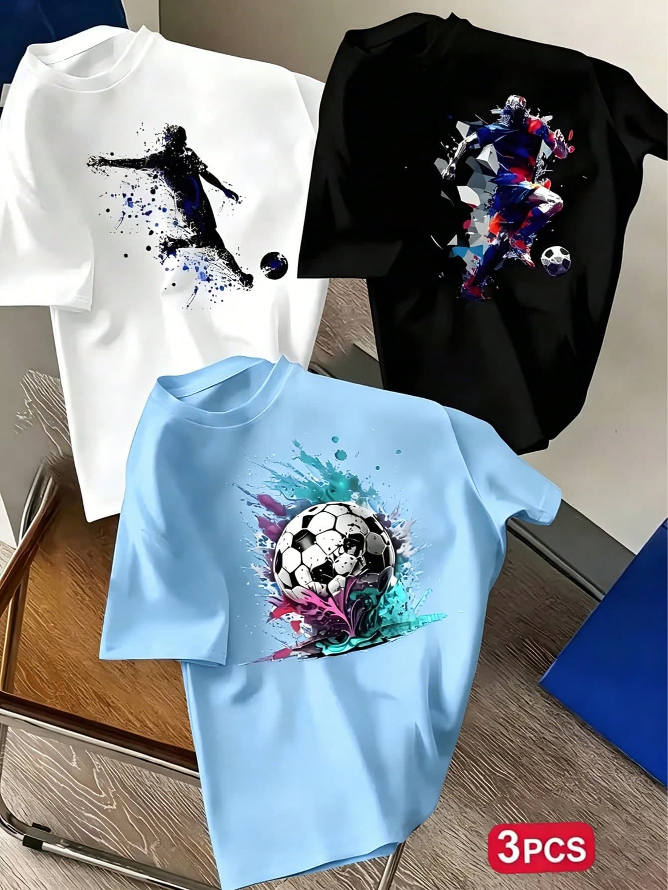 3pcs City Landmark Print Round Neck Short Sleeve T-Shirt, Suitable For Boys' Daily Wear, School, Street Style, Fashion Summer Top For Tween Boys