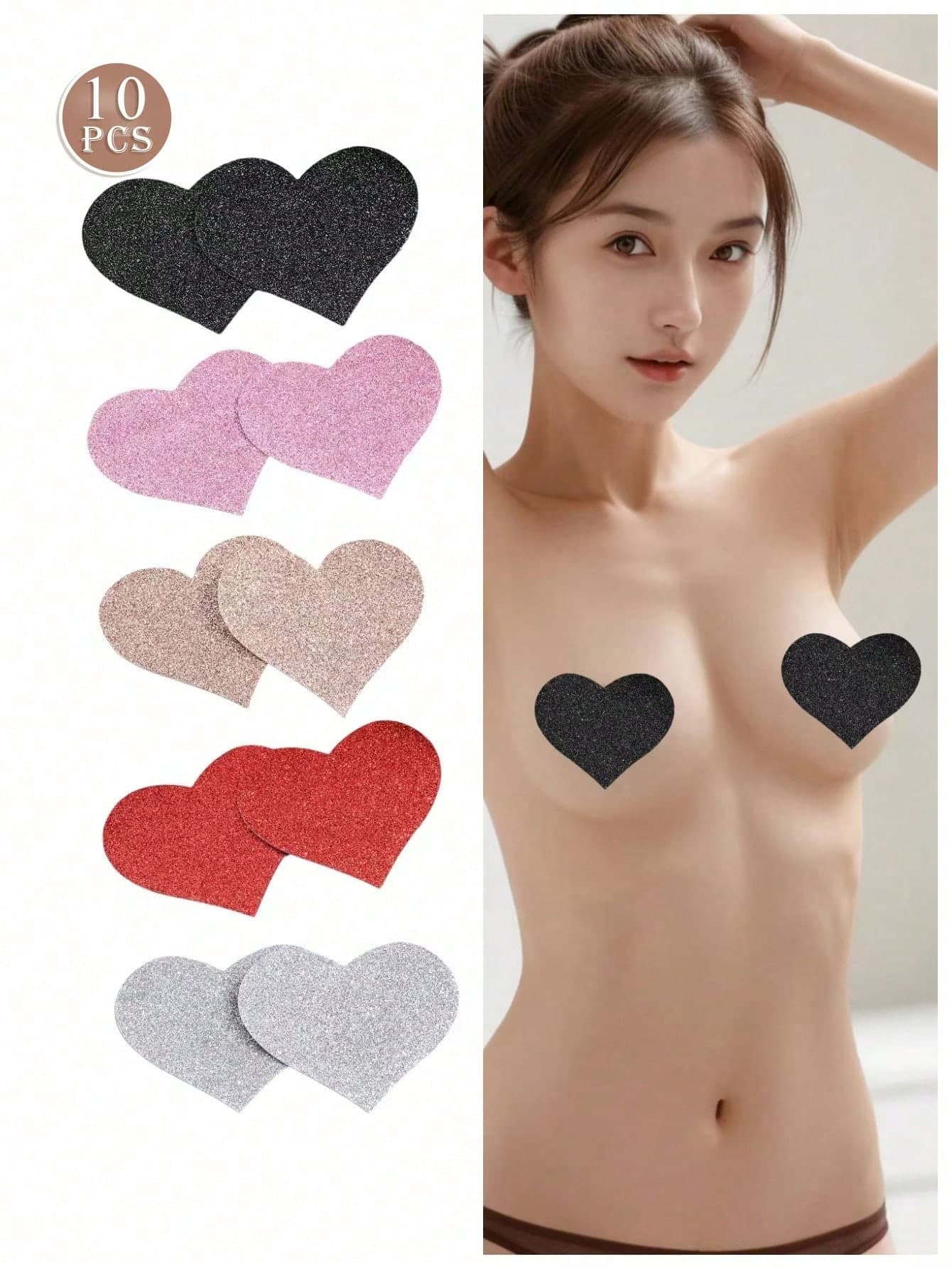 FELIZONES 2-10pcs/Set Disposable Breast Lift Tapes, Non-Woven Fabric Anti-Sagging Bust Enhancer Stickers, Suitable For Large Bust & Plus Size Ladies, Sexy Anti-Glare Anti-Embarrassment, Cover & Lift Breasts, One-Time Use