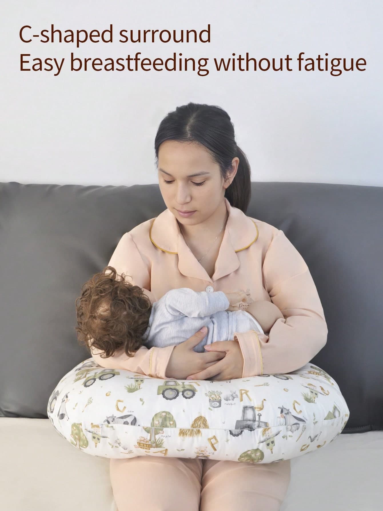 1pc Maternity Nursing Pillow, Pregnancy Companion, Breastfeeding Made Easier, Soft Support, Relieves Waist & Back Pressure, Comfortable For Mom & Baby, Thoughtful Design Accompanies Every Precious Nursing Moment.