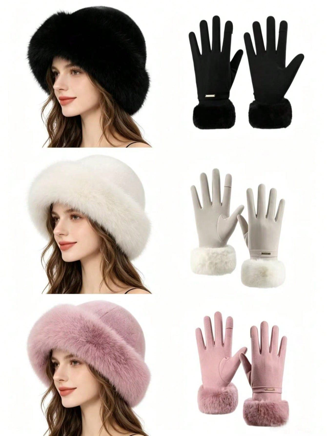 1pc Women's Winter Hat, Comes With 1 Pair Women's Touchscreen Gloves, Soft And Warm Wool Lining, Perfect For Winter Outdoor Activities