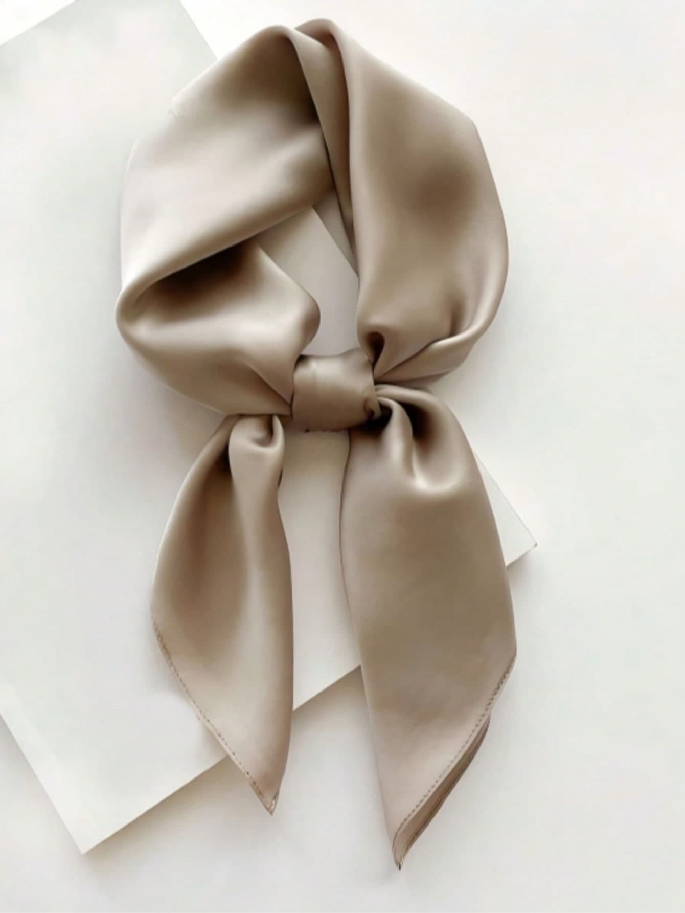 Women's Solid Color Square Silk Scarf, Fashion Versatile Silk Scarf, Multifunctional Hair Band, Waist Belt, Bag Strap