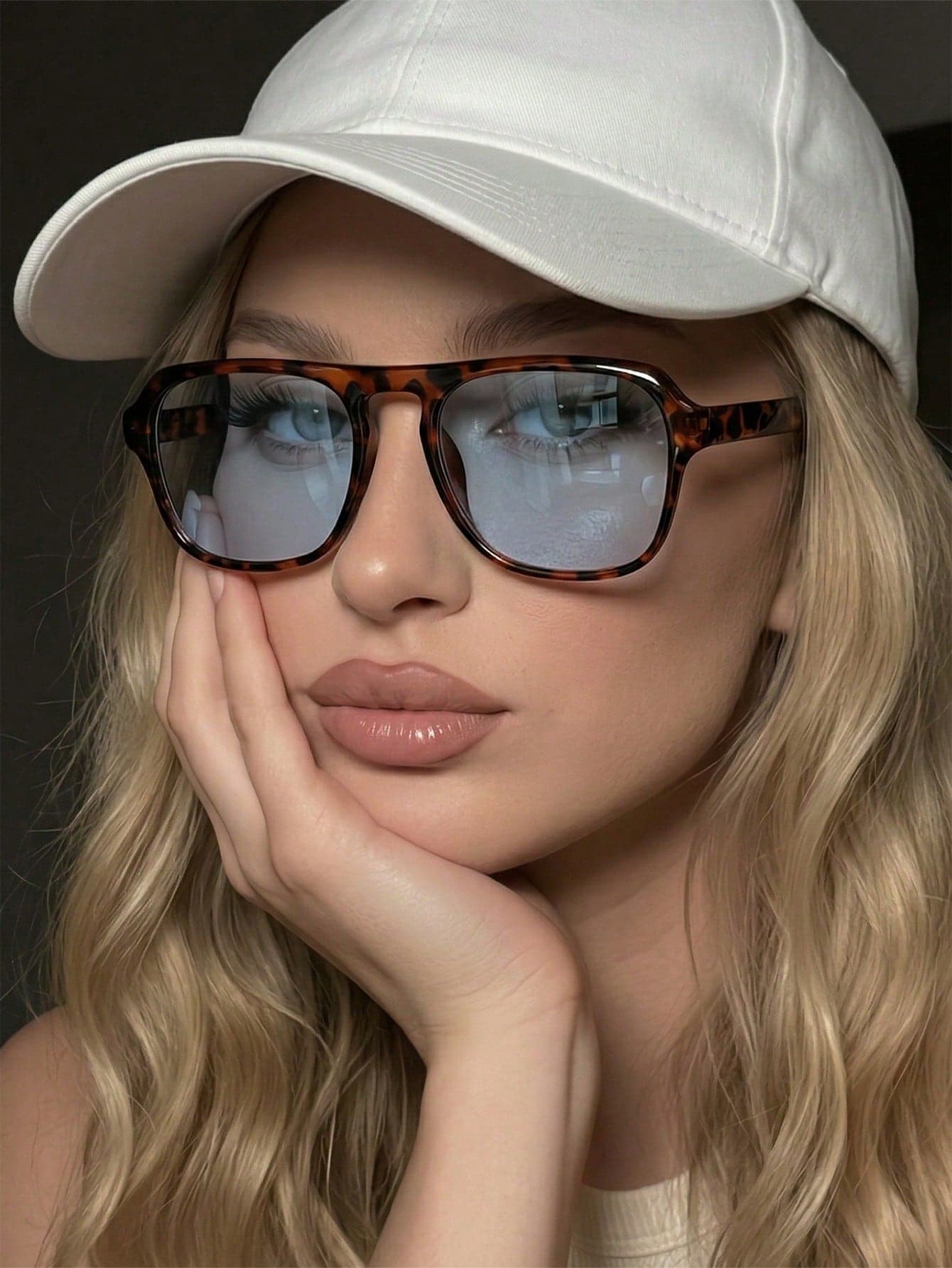 1 Pair Women's Vintage Tortoiseshell Pattern Classic Aviator Style Personalized Streetwear Commute Vacation Versatile Fashion Glasses
