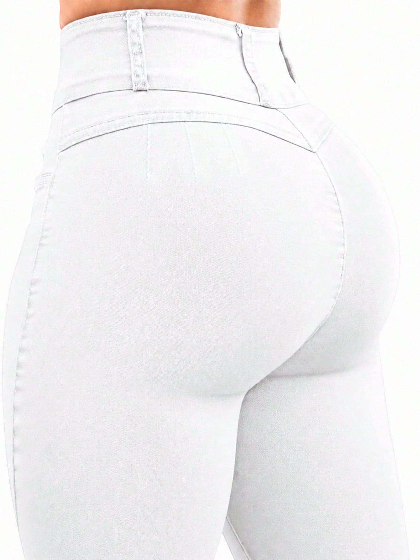 Women's Butt Lifting Jeans, High Elastic Skinny Fit Long Pants, Fashionable, Elegant For Date, Commute, Casual Outing, Versatile White