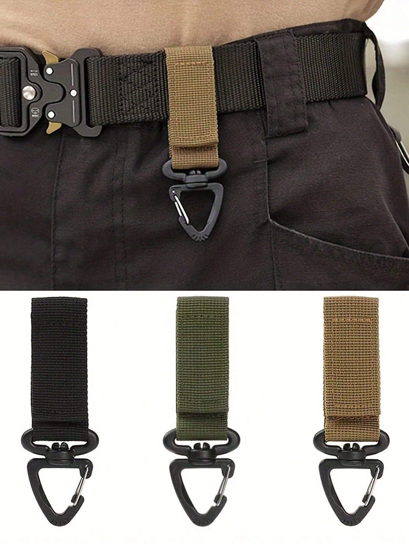 1pc Outdoor Camping Belt Gear Clip Nylon Keychain Holder Outdoor Hiking Hook Buckle Practical Hanging Hook Compatible With Summer,