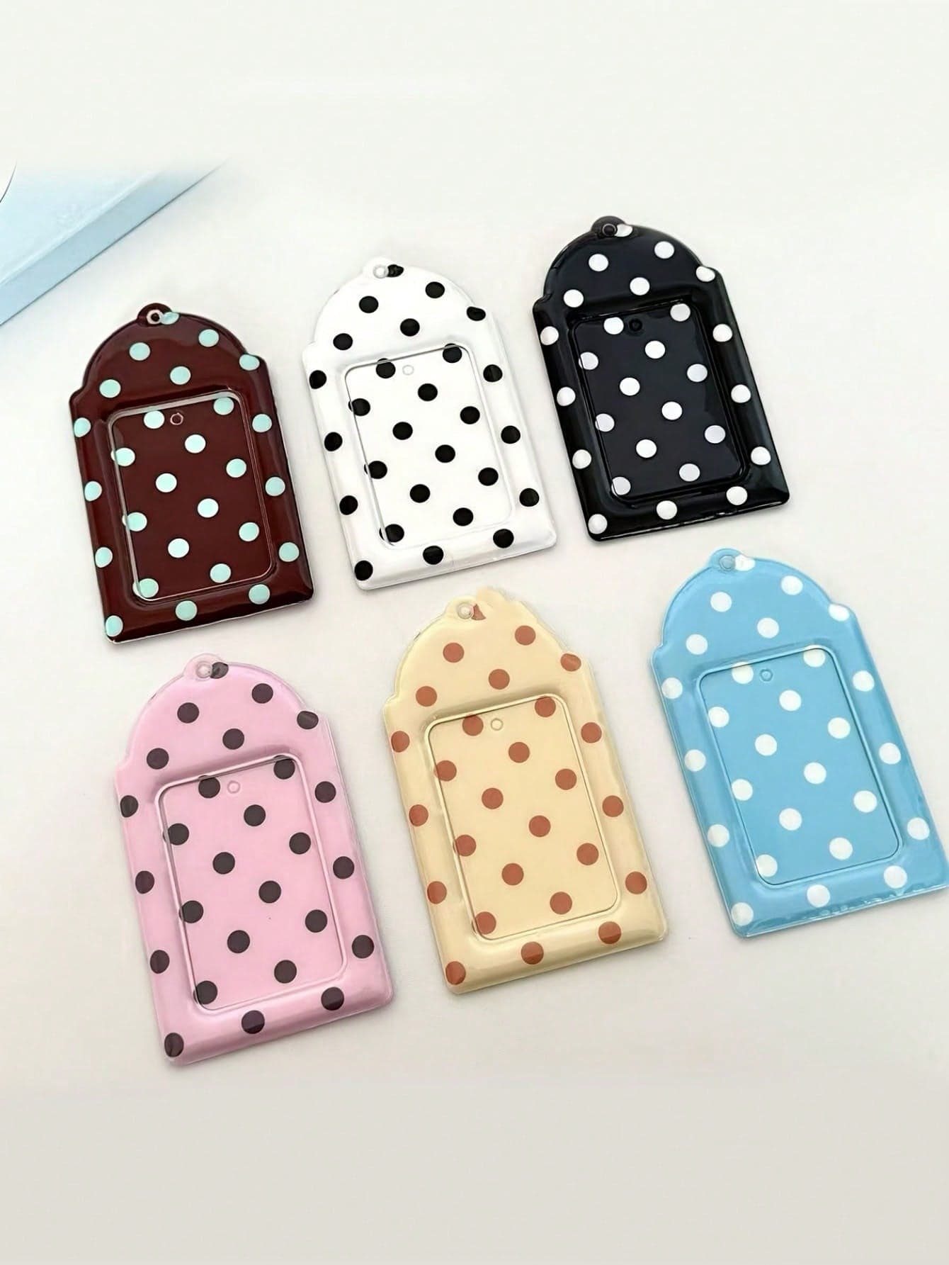 1pc 2D Dopamine Retro Colorful Polka Dot 3-Inch Card Holder, Mini Card Sleeve, Storage, Display And Hanging Accessory