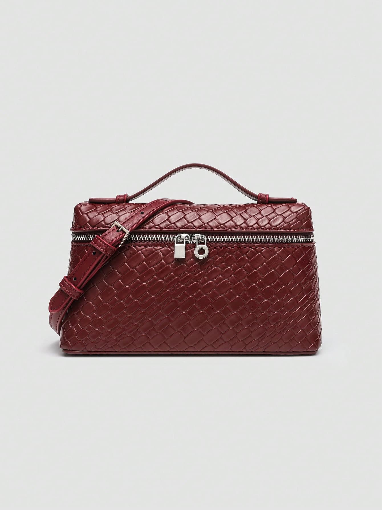 1pc Solid Color Woven Texture PU Square Crossbody Bag, Suitable For Women's Daily Fashion Matching, Outings, Shopping, Parties, Elegant Women's Handbag, Women's Commuter Bag, Ideal Choice For Valentine's Day, Comfortable And Fashionable, Stylish Handbag, Personalized Gift Choice, 2025 Accessory, Fashionable Style Suitable For All Occasions, Affordable Luxury Feel, Rebellious Party Bag, Very Suitable For Parties, Weddings, Balls, Dinners/Banquets, Elegant Women's Bag