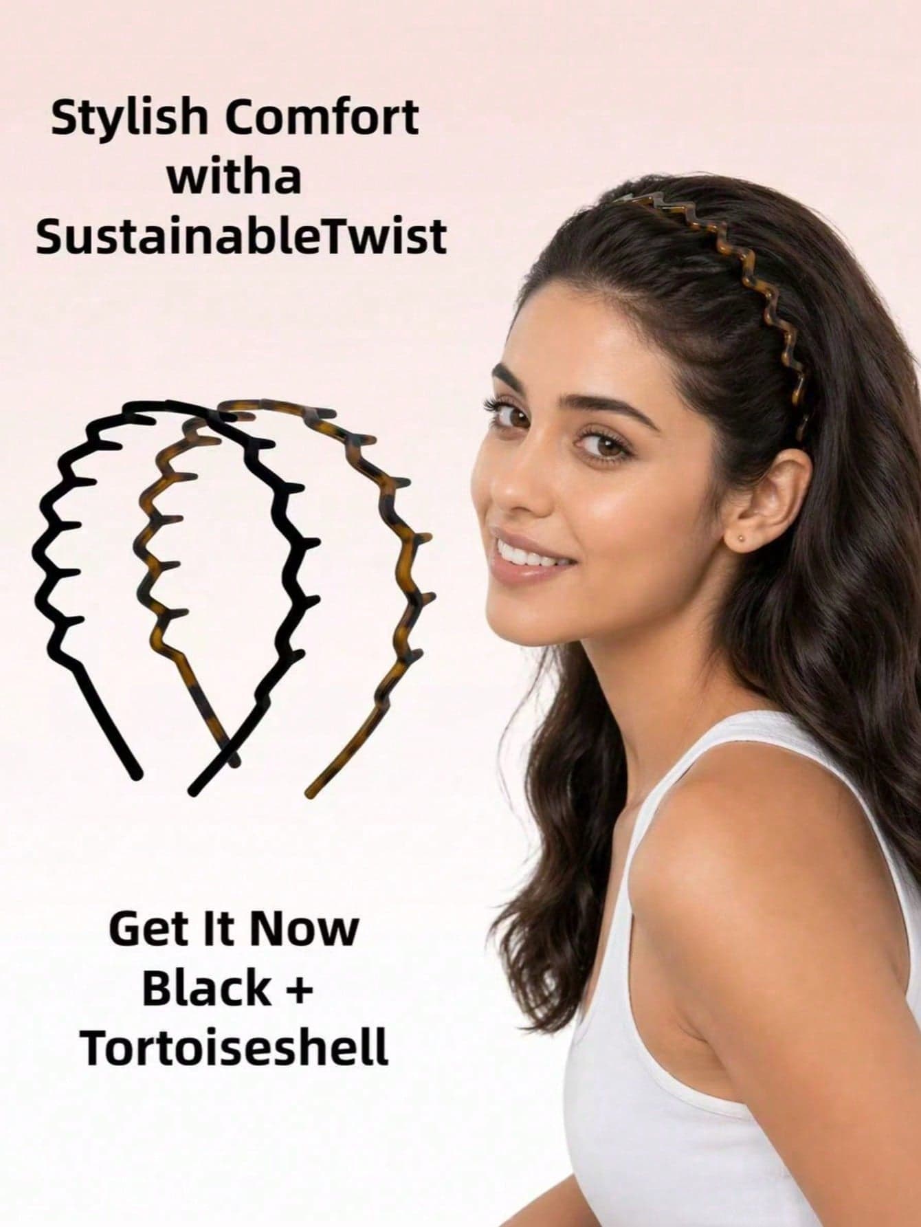 2pcs Set Jagged Headband With Hair Clip, Comfortable Wavy Tooth Headband, Fashion Hair Accessory For Curly And Straight Hair, Black And Tortoise Shell, Perfect Gift For Women And Mothers, Holiday Essential, Halloween, Summer Travel