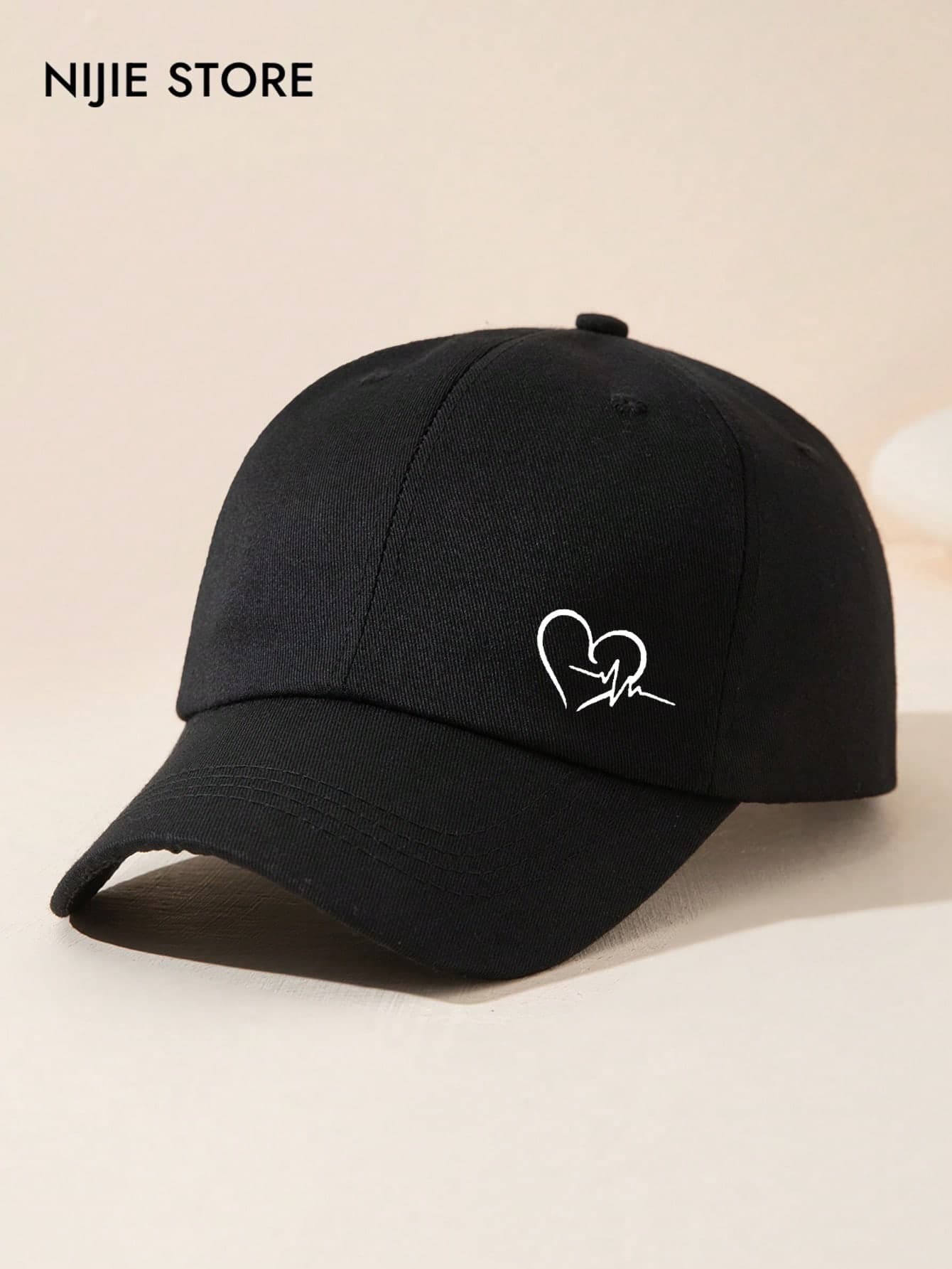 1pc Baseball Cap, Heart Heartbeat Line Print Trucker Hat, Adjustable Unisex, Fashionable All-Match Streetwear Sports Lightweight, Multiple Colors Available, Suitable For All Seasons Daily Wear, Ideal Gift Choice