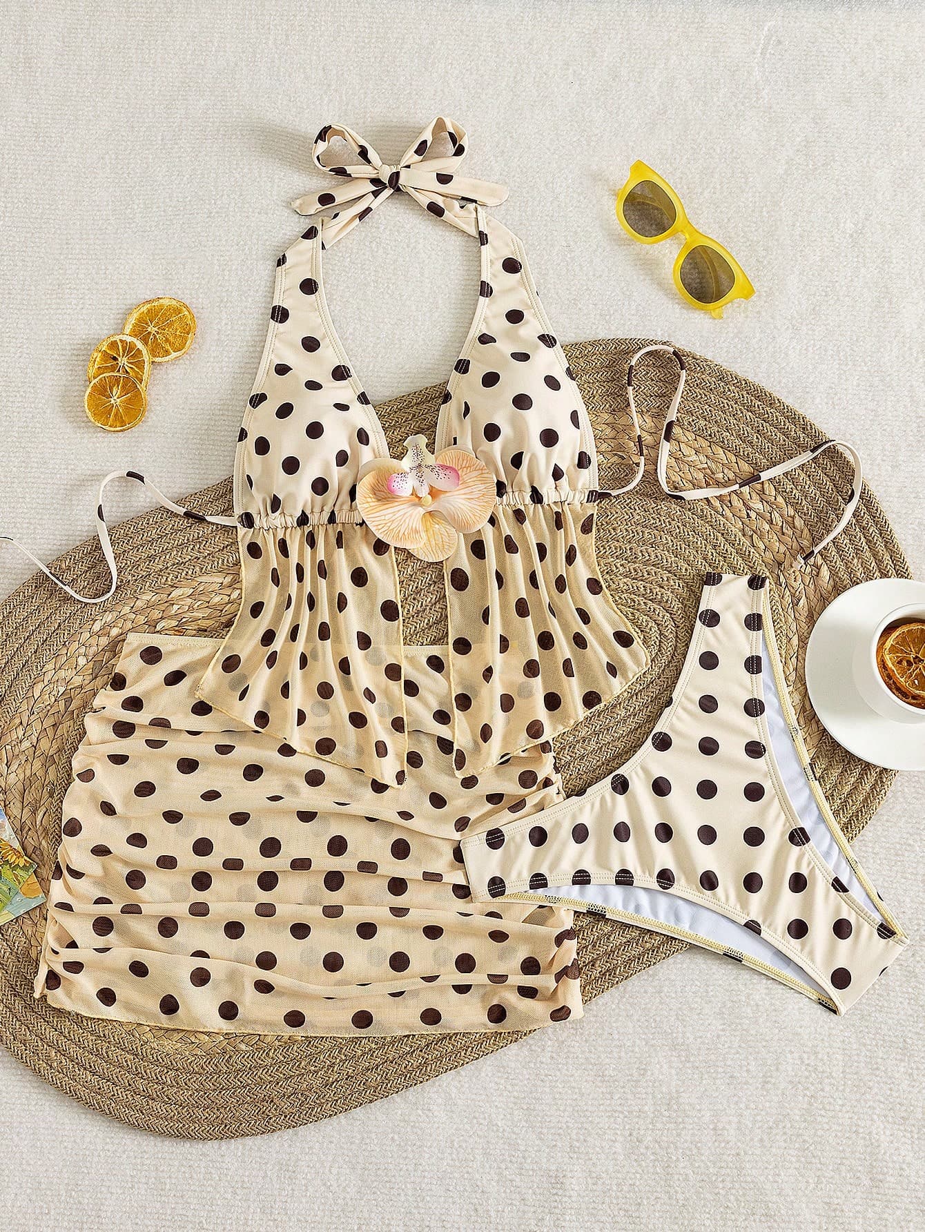 2026 Women's Random Print Spaghetti Strap Sexy Bikini Swimwear Set, Summer Outfit, Elegant, Valentine's Day, Beach, Vacation, Casual, Unique, Summer Set, Summer Holiday Set, Spring, Women's Valentine's Day Set, Carnival