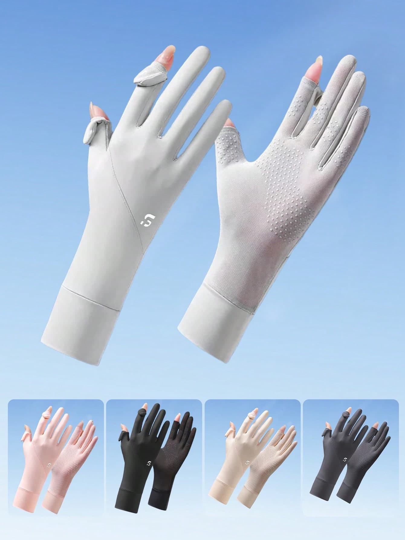 1 Pair Extra Long Ice Silk UV Protection Gloves, Women Anti-Slip Lightweight Touchscreen Gloves For Driving, Cycling, Motorcycle, Road Trip