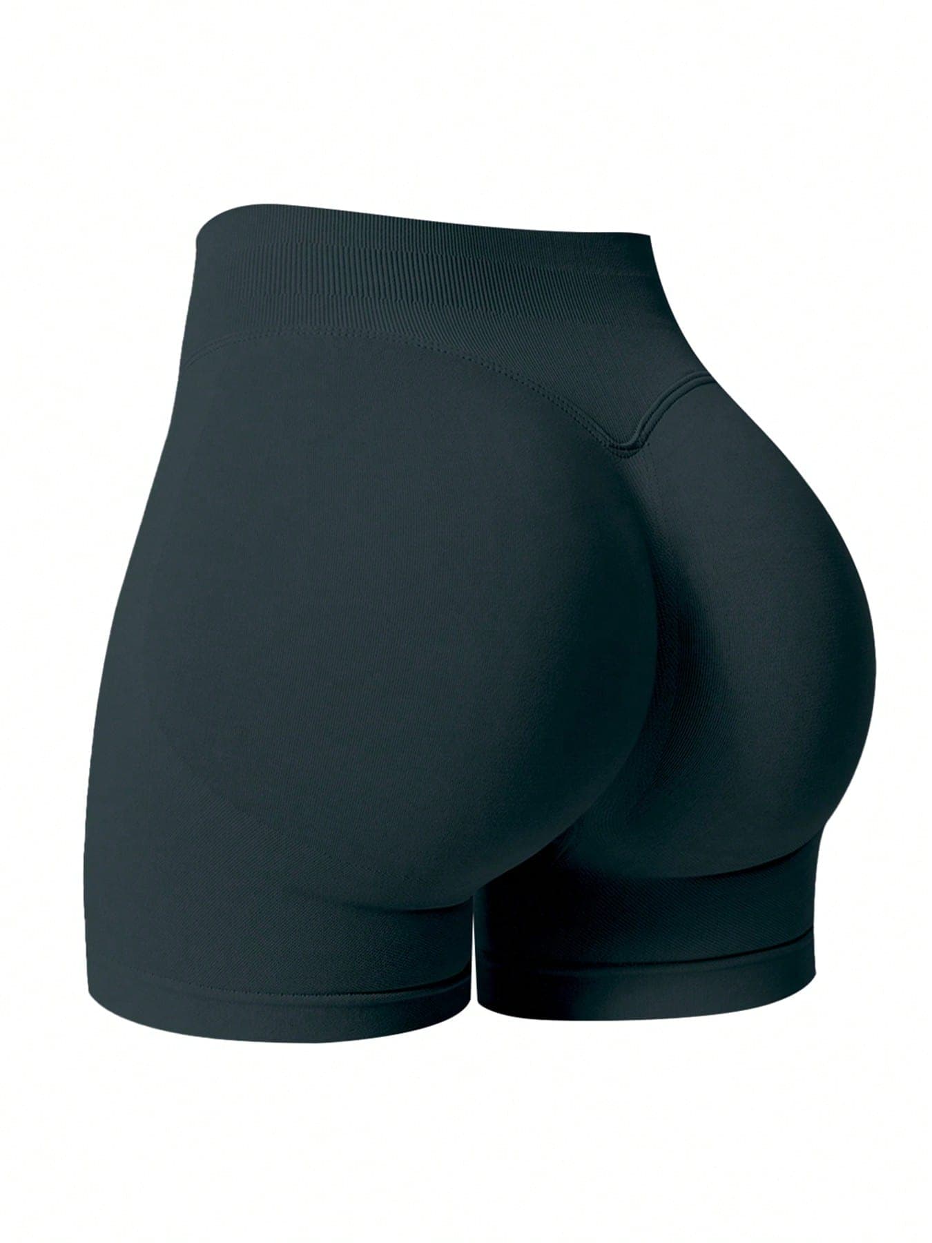NcmRyu 1pc Women's Seamless Elastic Lifting & Shaping Yoga Fitness Running Sports Shorts
