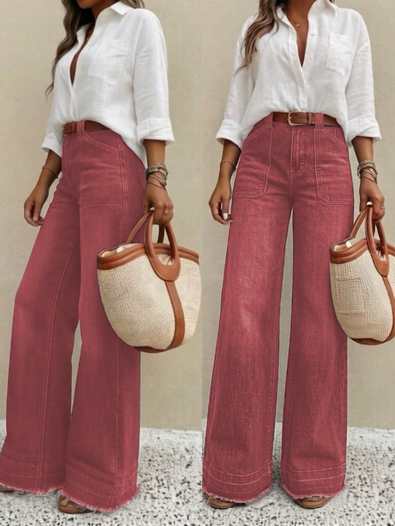 New Women's Denim Wide Leg Long Jeans High Quality Fashionable Casual Pants Comfortable Fit For All Seasons Stylish Everyday Wear