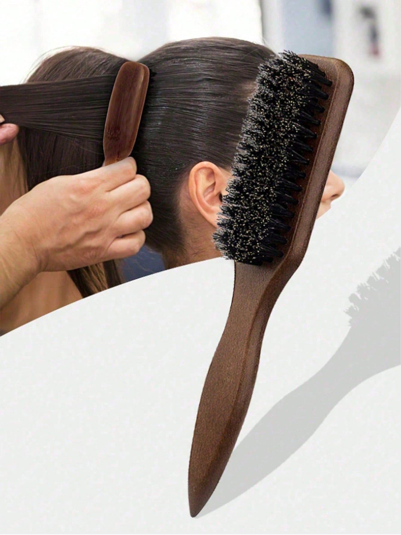 1pc Unisex Boar Bristle Hair Brush, Beard Brush, Smooth Boar Bristle Brush, Unscented Professional Barber Styling Brush, Suitable For Thick/Thin Hair, Men's Beard Grooming, Women's Smooth Ponytail Styling, Hairline Control, Hair Grooming, Professional Hairstyle Styling, Back To School Travel Vacation Essential Hair Accessory, Women's Specialized Comb, Detangling Comb, Ball Brush, Mini Hair Brush Set, Polishing And Smoothing Hair, Suitable For Men And Women, Wedding Gift, Mother's Day Gift, Bridesmaid Gift, Gift For Women