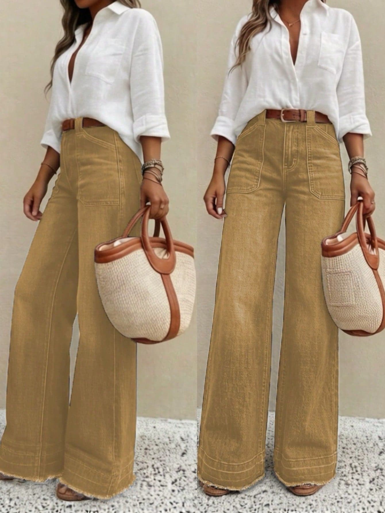 New Women's Denim Wide Leg Long Jeans High Quality Fashionable Casual Pants Comfortable Fit For All Seasons Stylish Everyday Wear
