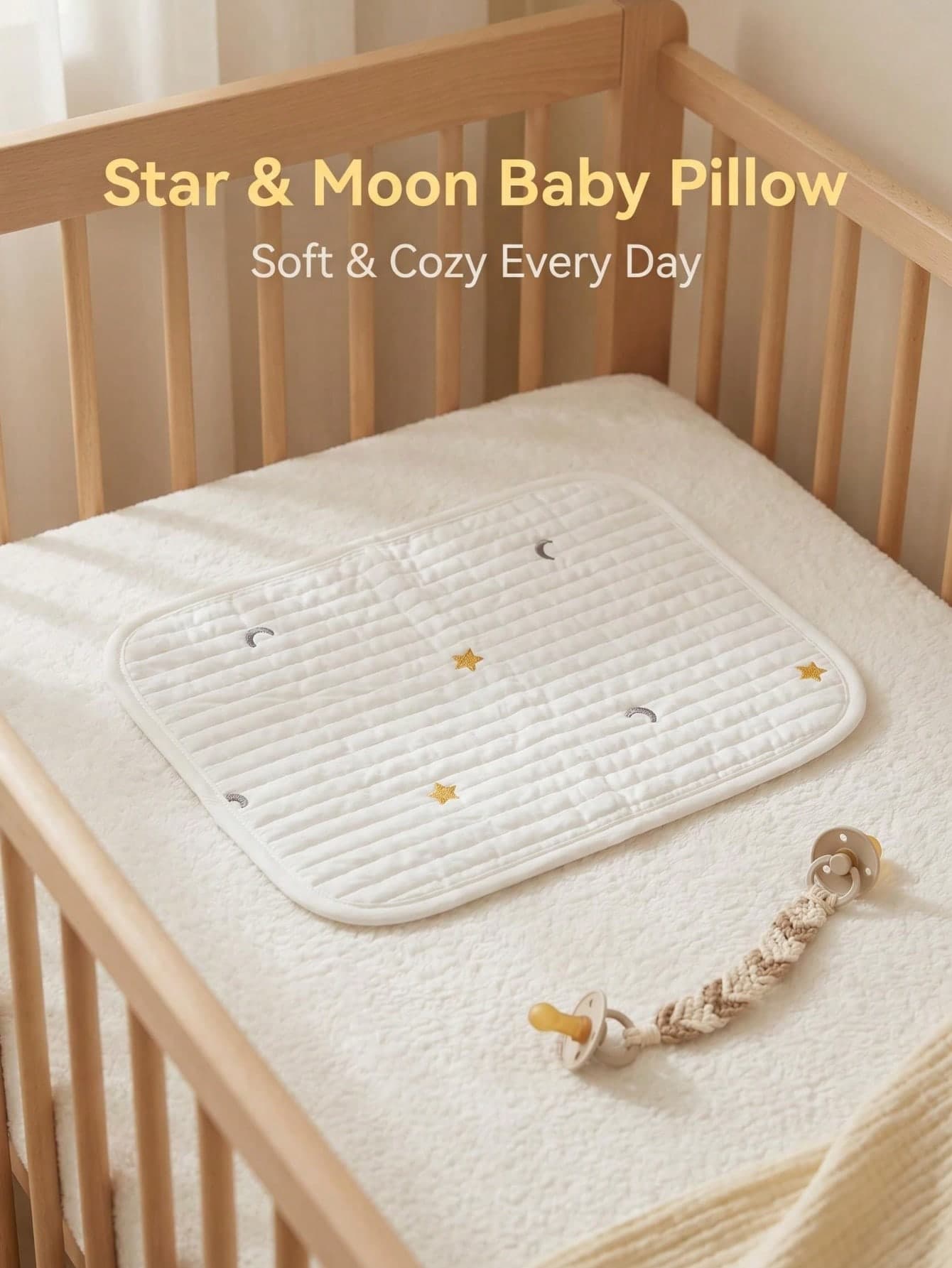 1pc Newborn Breathable Anti-Flat Head Cloud Pillow Thin Quilted Pillow Towel Baby Anti-Spit-Up Pillow Pad 25*35cm