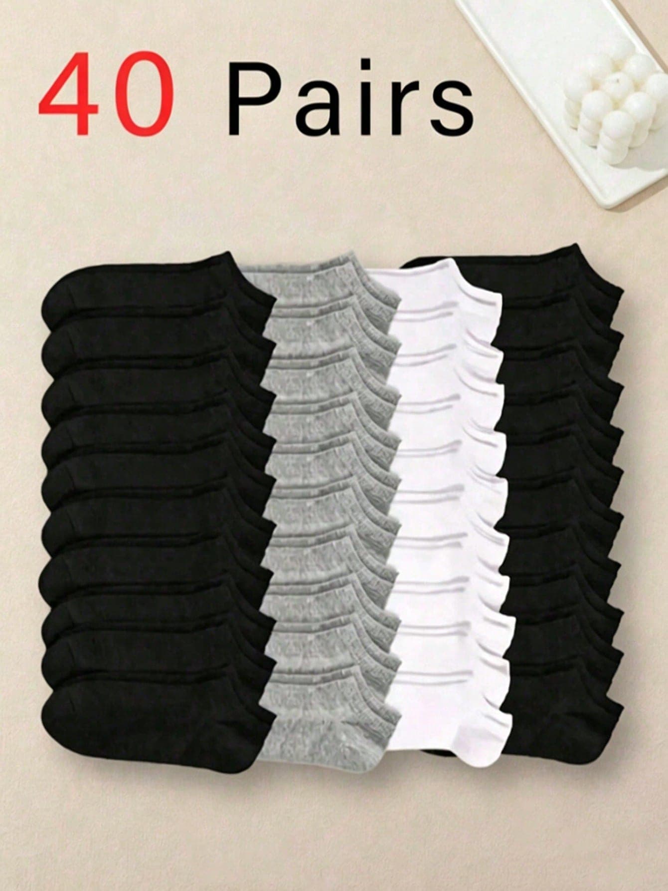 40 Pairs Unisex Couple Sports Socks, Invisible Boat Socks, Spring/Summer Holiday Gift. (1/5/10/15/30/40 Pairs)