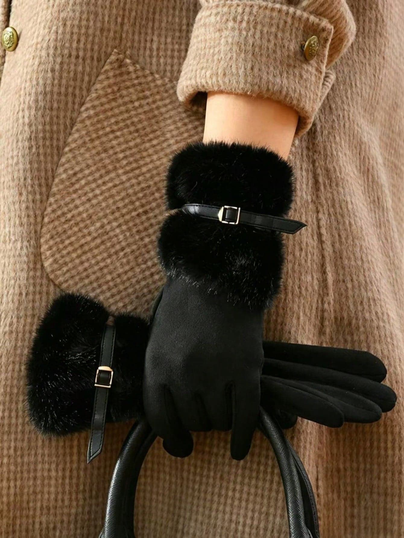 1 Pair Women's Warm Lining Gloves, Windproof & Warm, Touch Screen Gloves, Multiple Colors Available, Suitable For Cycling, Driving, Winter