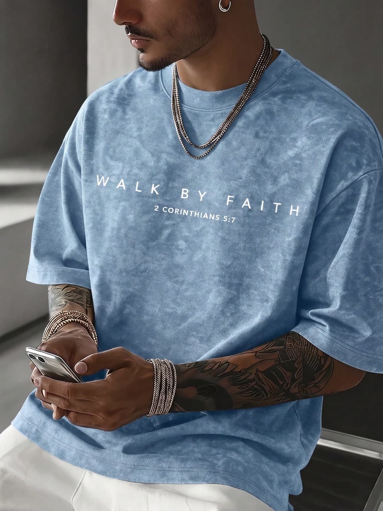 Men's Retro Pattern T-Shirt, Versatile Printed, Breathable Knit Fabric, Suitable For Everyday Wear