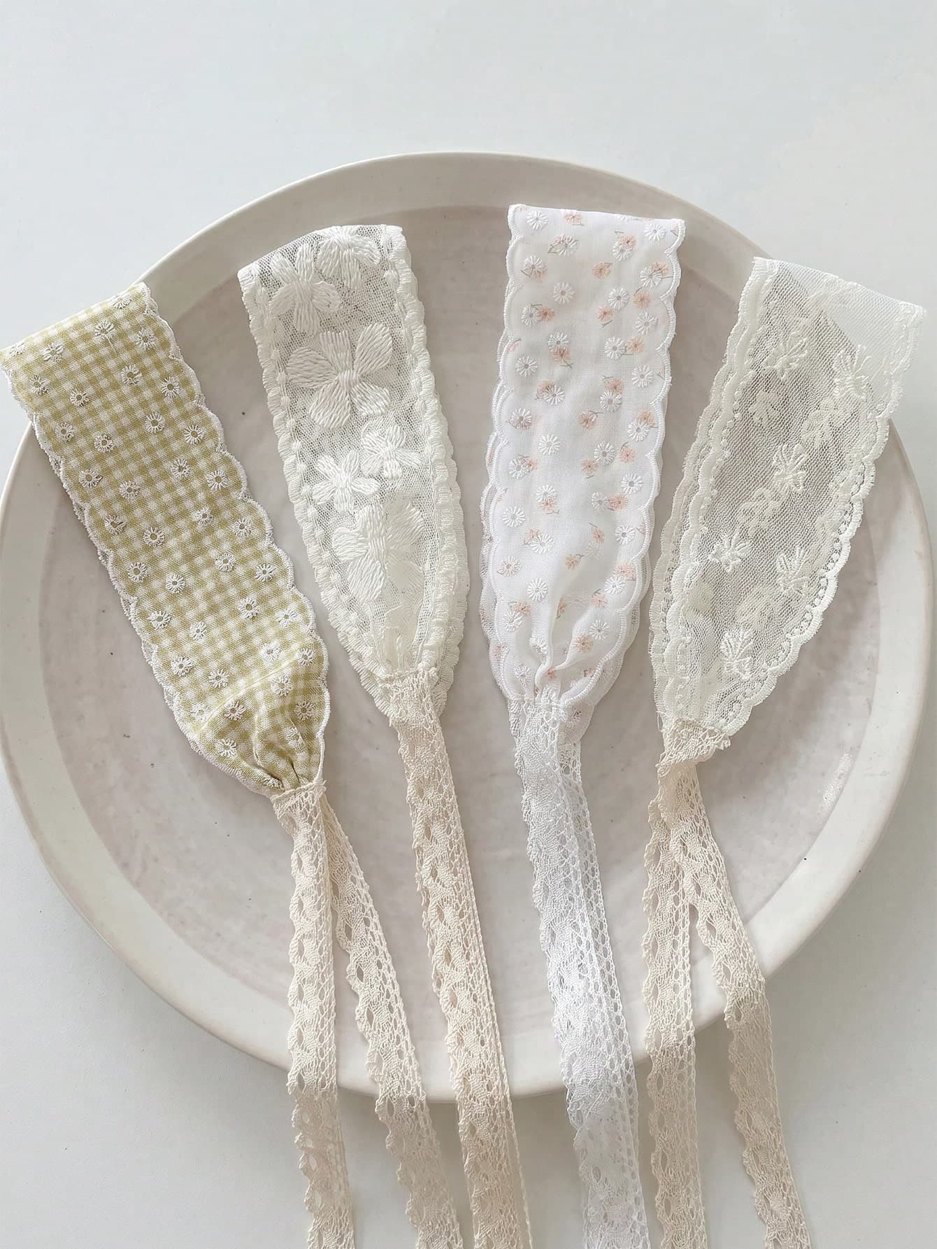 4pcs/Set Floral Plaid Bow Print Soft Non-Slip Headbands, Elastic Yoga Sports Headwraps, Versatile Daily Wear, Suitable For Various Occasions Summer Hair Accessories