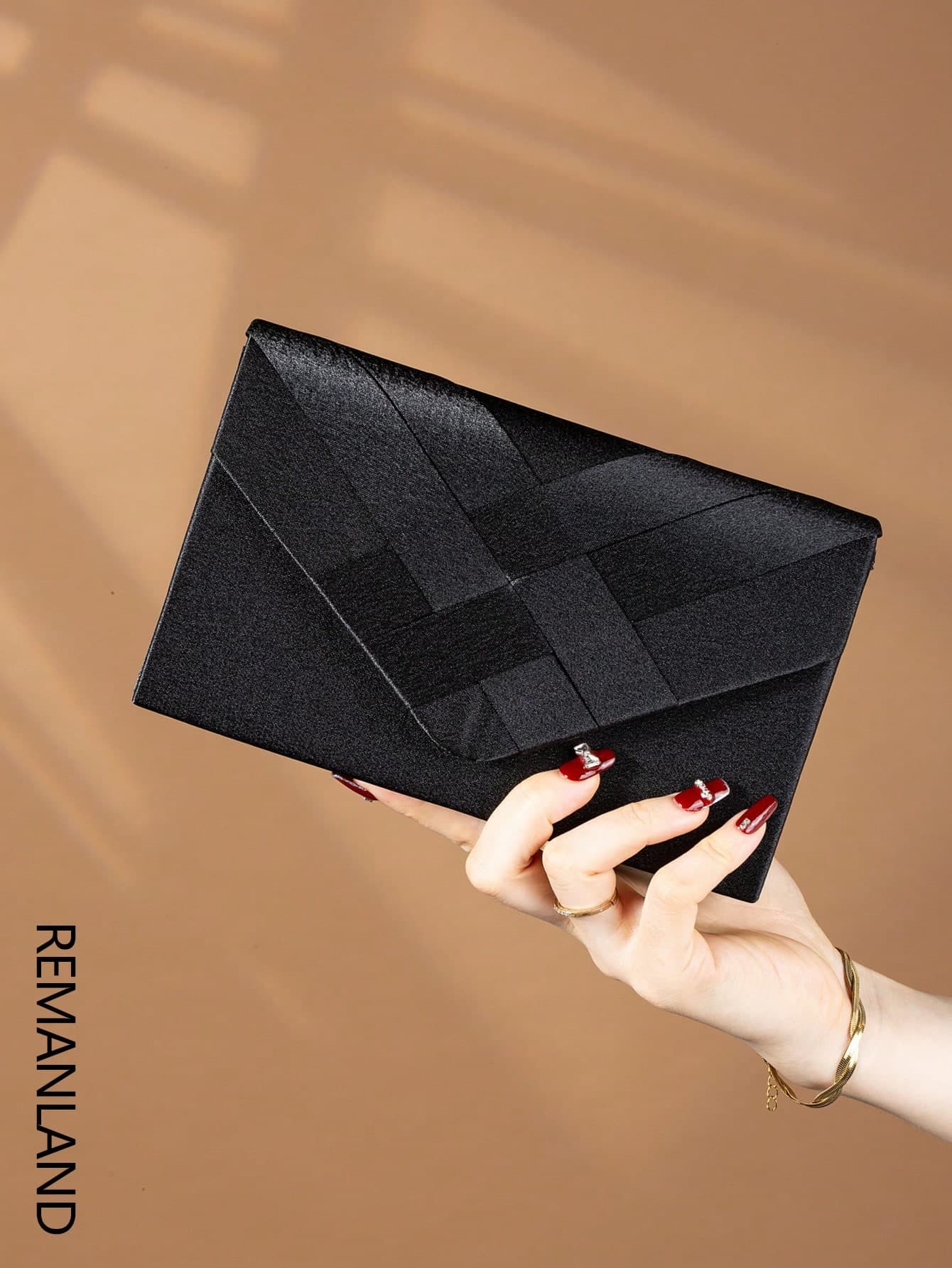 REMANLAND Elegant Satin Solid Color Party Clutch, Luxurious Women's Evening Bag, Suitable For Parties, Galas And Other Occasions