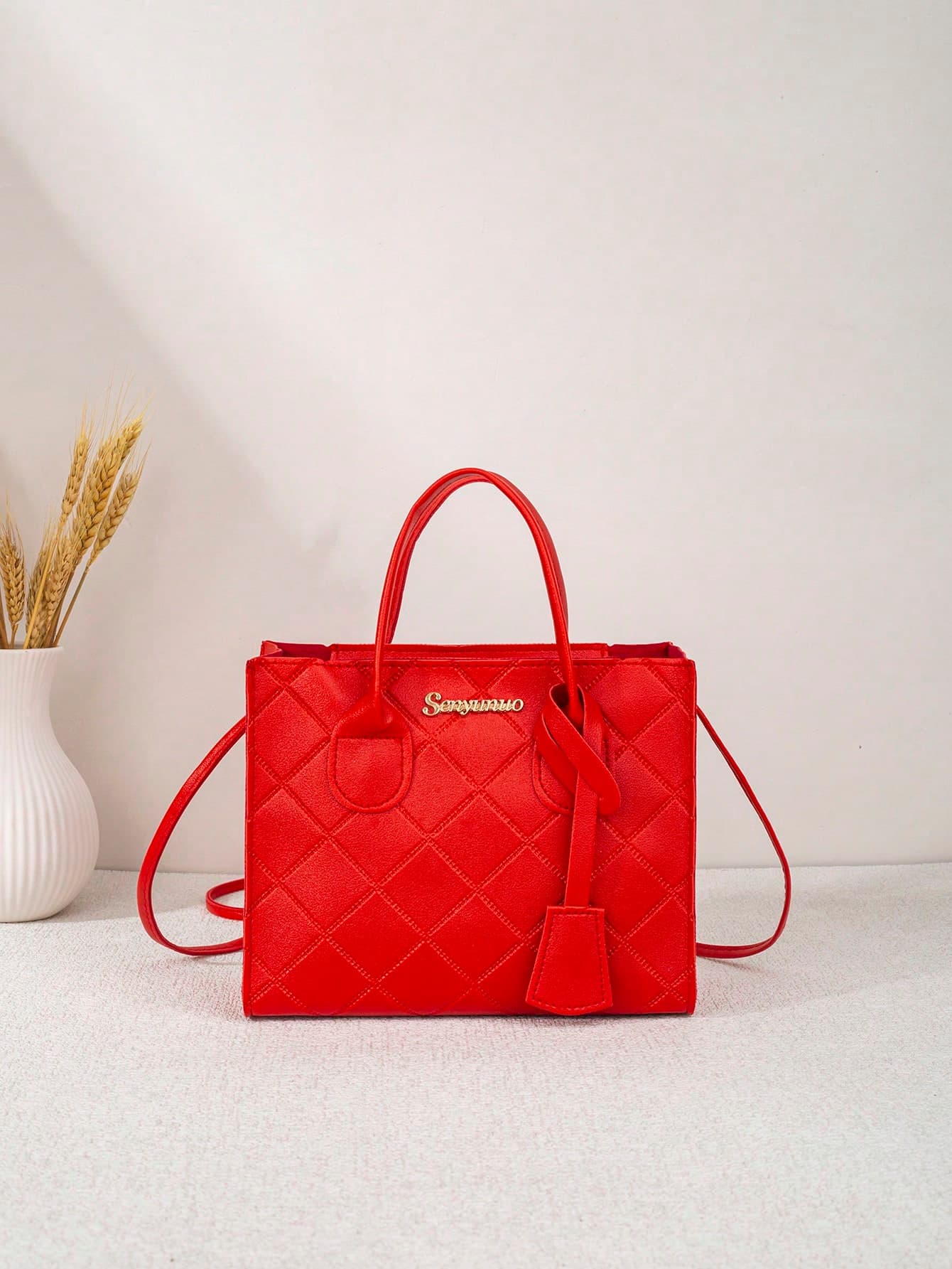 1pc New Fashion Women's Handbag, Can Be Carried As Crossbody Or Handbag, Suitable For Shopping, Valentine's Day Gift, Diamond Quilted Fabric