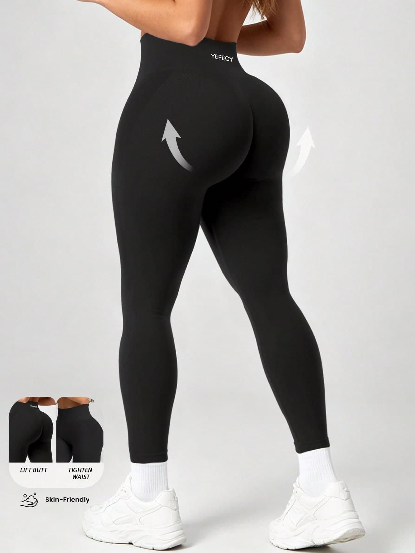Yefecy Women's High-Waisted High-Stretch Tight Leggings, Outdoor Sports Fitness Work Pants, Tummy Control And Butt Lifting Yoga Pants