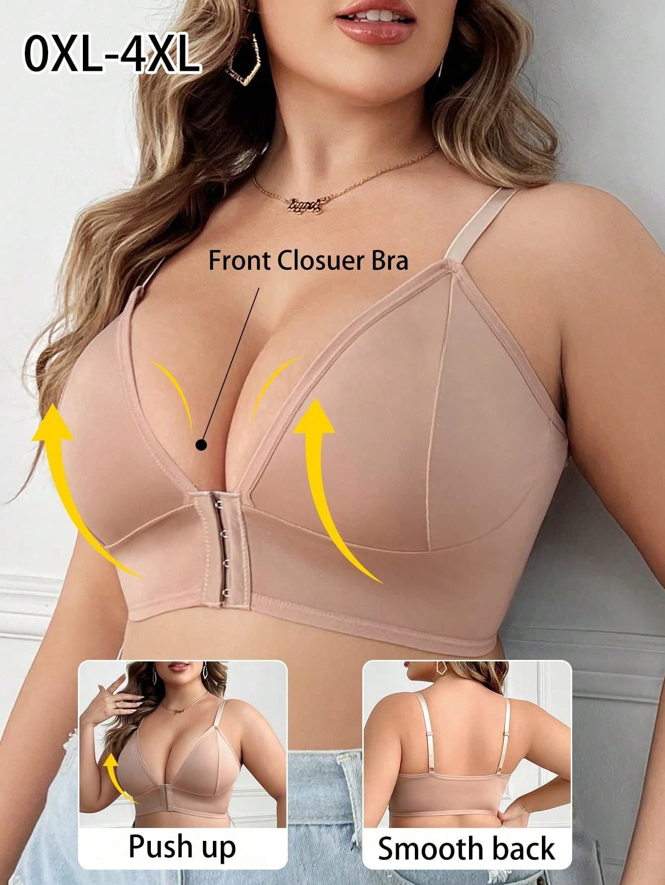 Plus Size Comfortable Wireless Front-Closure Bra