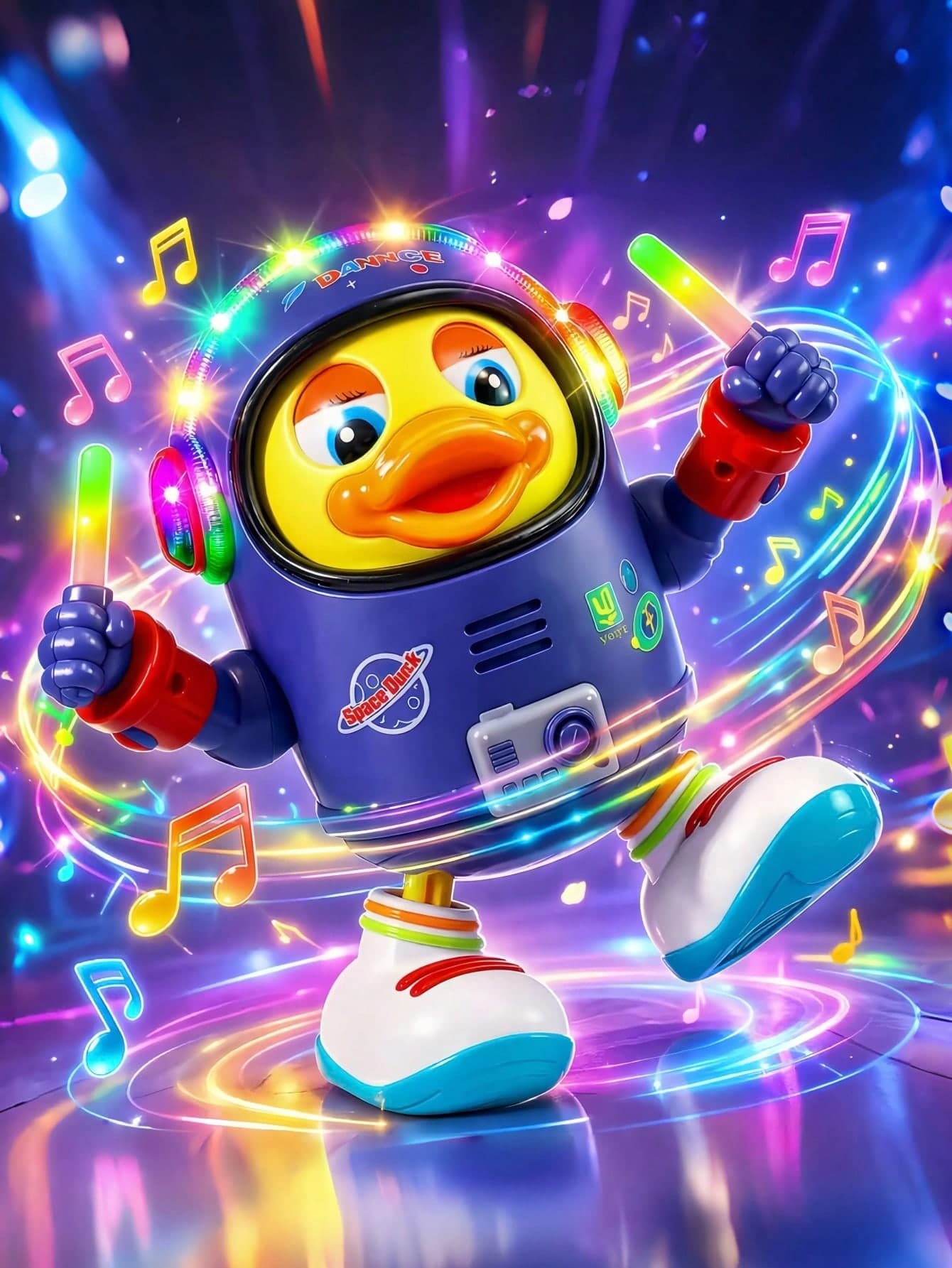 Electric Space Duck Toy, Electric Music Dancing Duck Robot, Cute Walking Duck Baby Robot With Lights, Sound And Swaying, Vibrant Dancing Toy, Gift, Dancing Space Duck Toy, Dancing Duck, Dancing Duck Toy, Toys For Boys And Girls, Glowing Toy