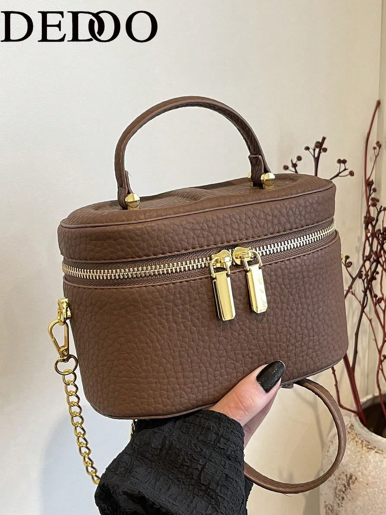 Dedoo Women's Autumn/Winter New PU Large Capacity Minimalist Fashion Bucket Shoulder Bag Crossbody Bag