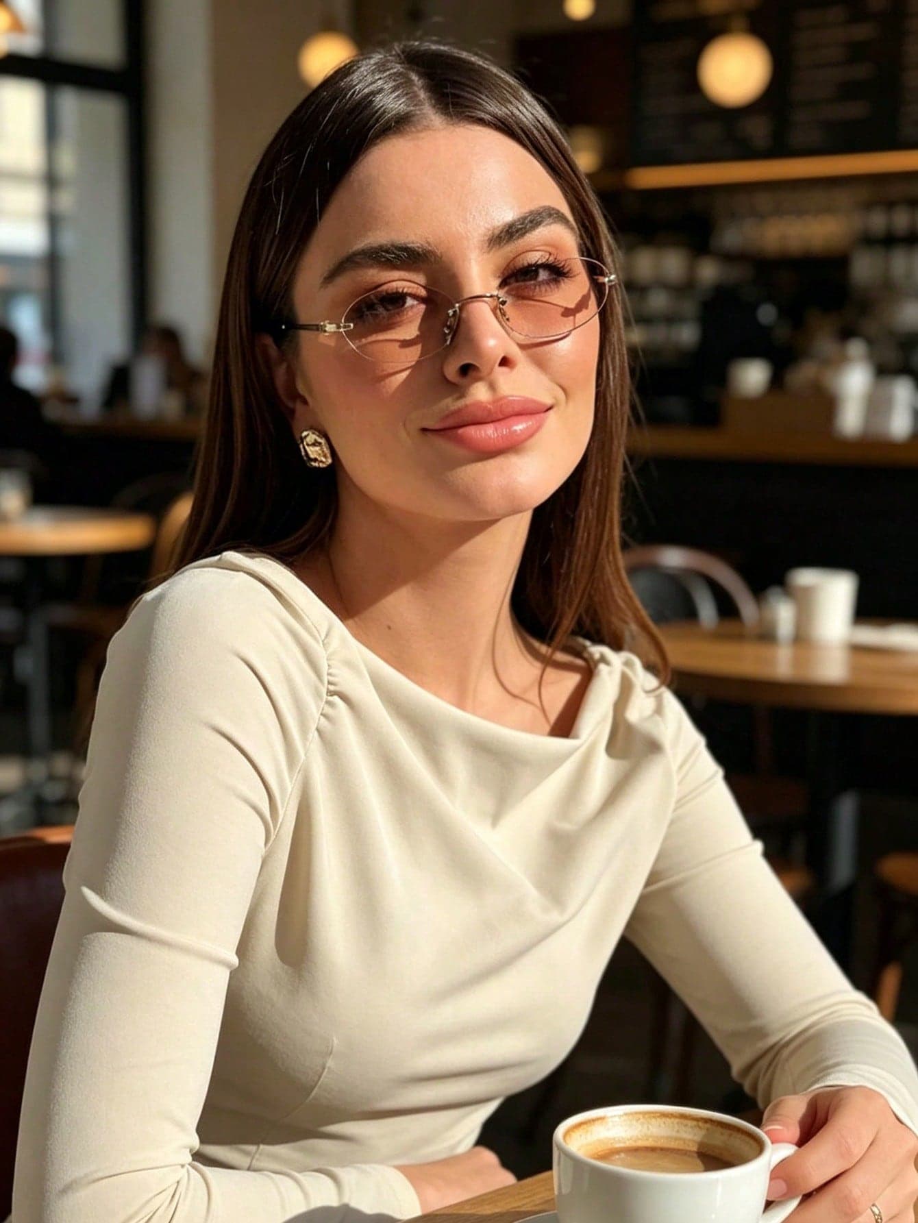 1 Pair Women's Dark Gray Oval Frameless Metal Temple Small Fashionable Glasses, Suitable For Daily Wear, Elegant And Versatile, Perfect For Summer Beach Vacation, Outdoor Activities, Travel, Preppy Style, Also Suitable For Back To School Season. Oval Frame.