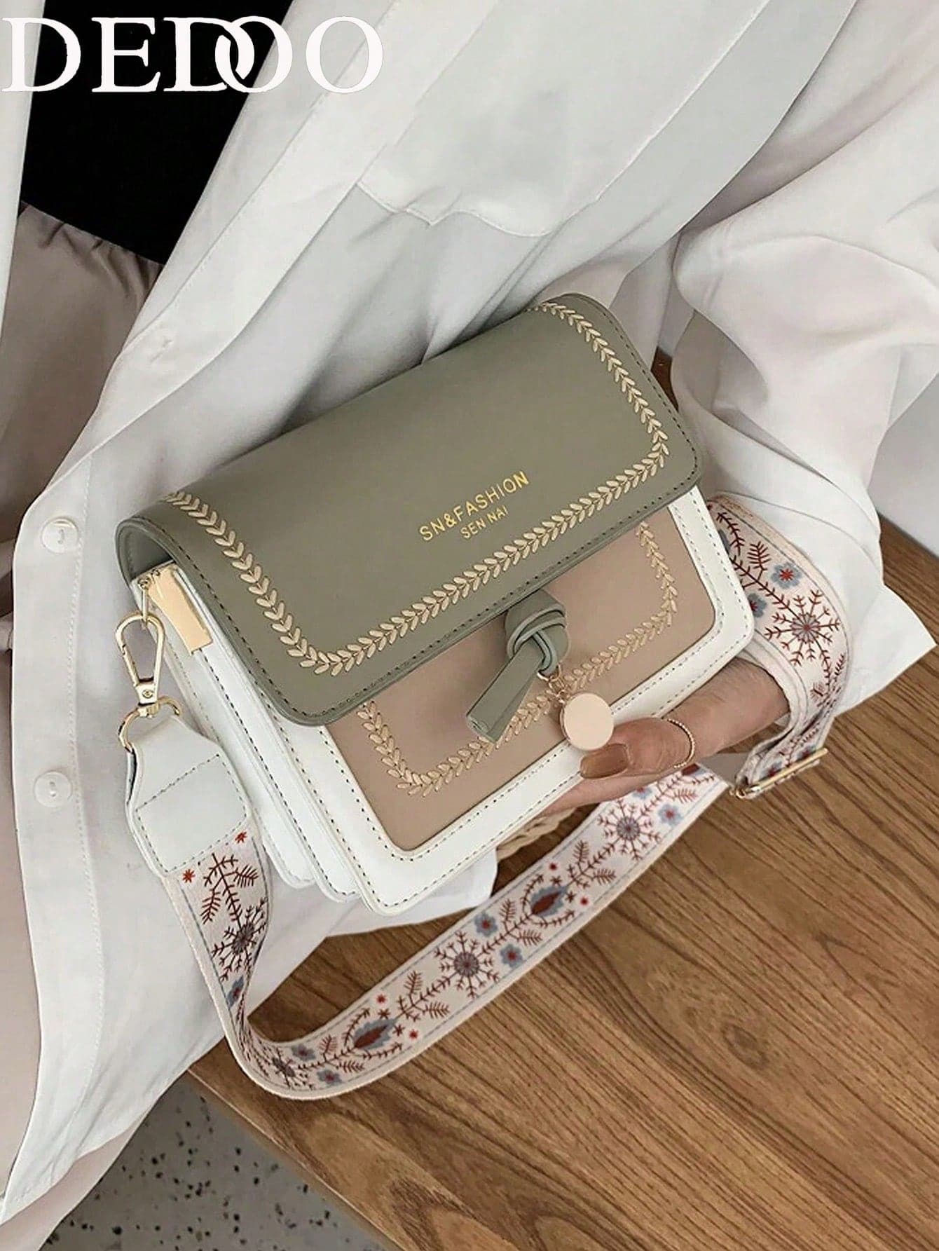 Dedoo Fashionable Women's Handbag, Multifunctional New Crossbody, Casual Colorblock Square With Wide Strap, Date, School, Outdoor, Gift