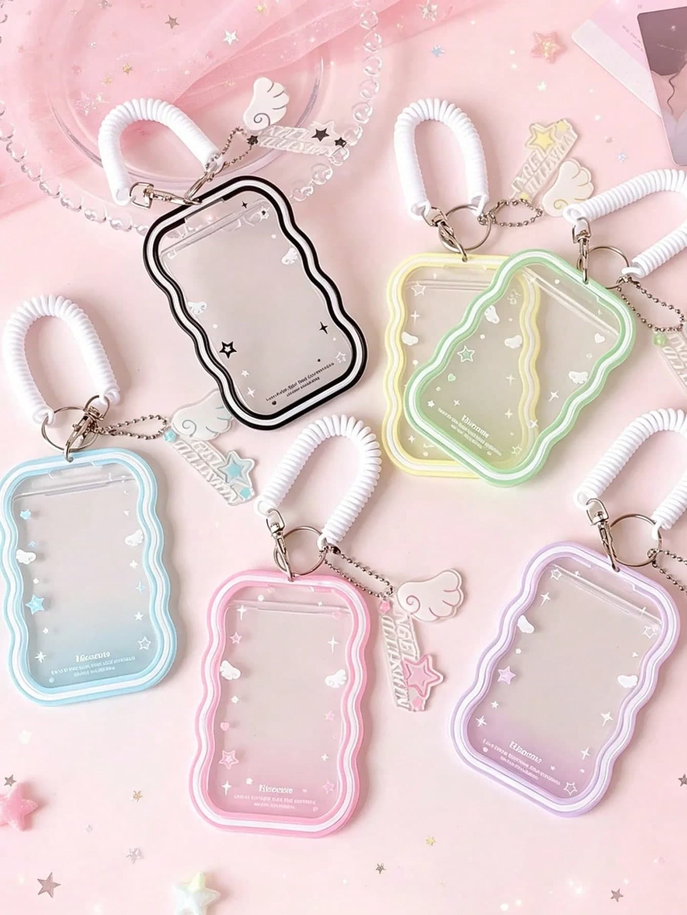 1 PC Small Wing Card Holder, Student Ripple Three Inch Storage Set, Star Chasing Small Card Display Set Pendant