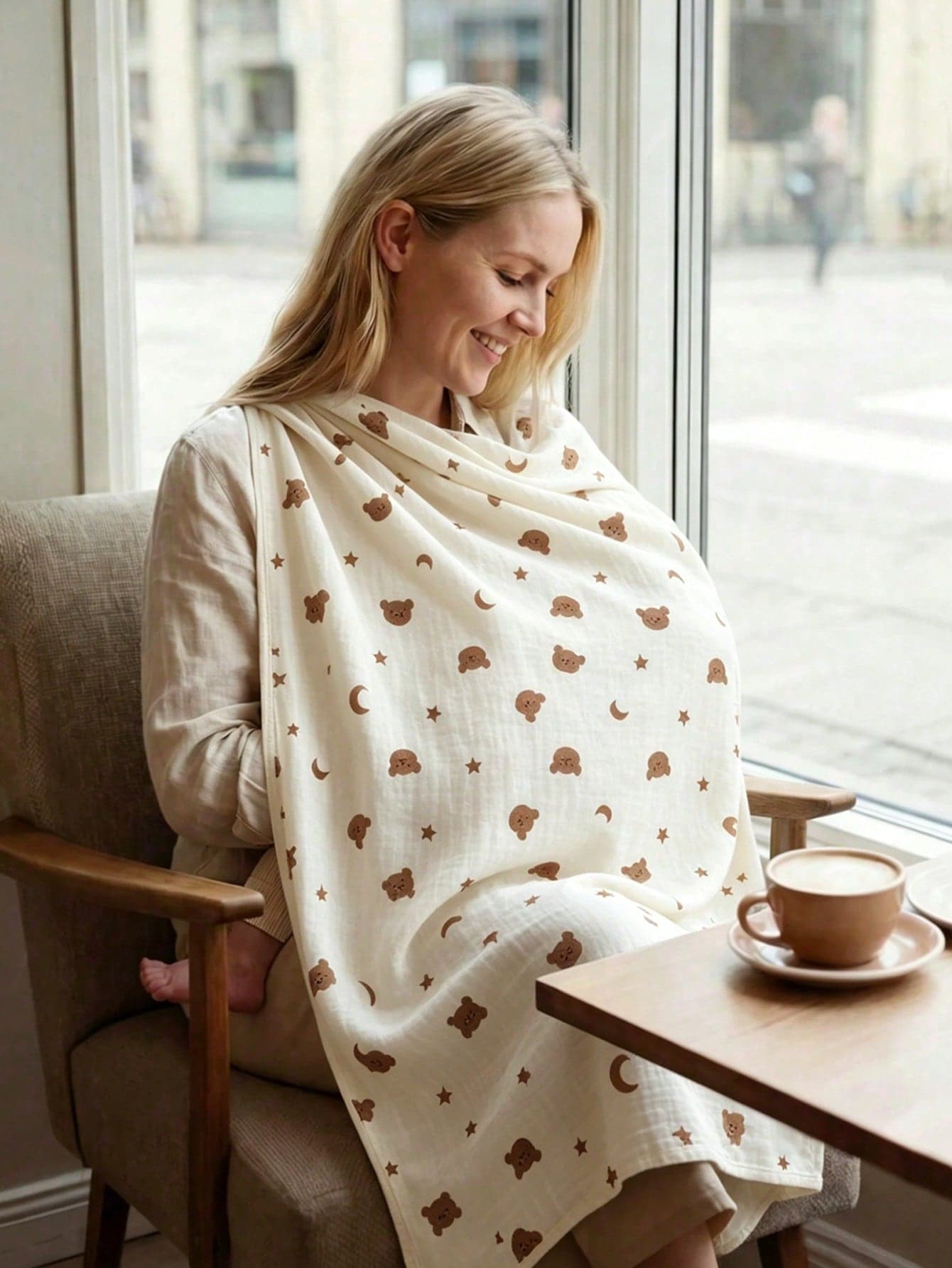 1pc 3-In-1 Multifunctional Nursing Cover For Moms, Can Be Used As Stroller Sunshade, Nursing Cover Or Baby Blanket, Lightweight Design, Essential For Moms On The Go