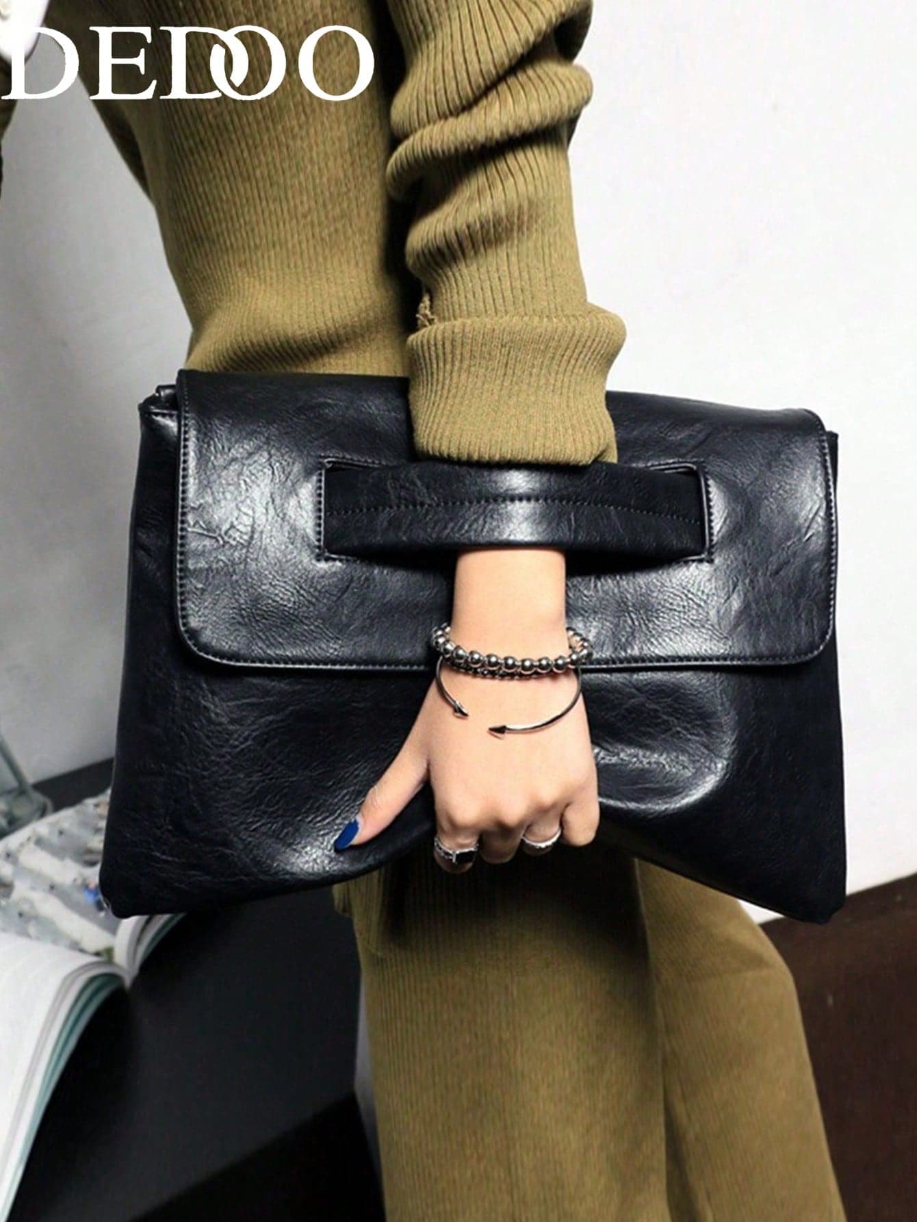 Dedoo Luxurious Charm, Elegant And Refined, Low-Key Luxury Large Black Square Vintage Bag, Mother's Day Gift, Square Bag For Mom, Perfect Choice For Ladies And Party Girls, Suitable For Parties, Weddings, Balls, Galas And Other Occasions, Best Gift For Mom, Teachers, Friends, Bridesmaids
