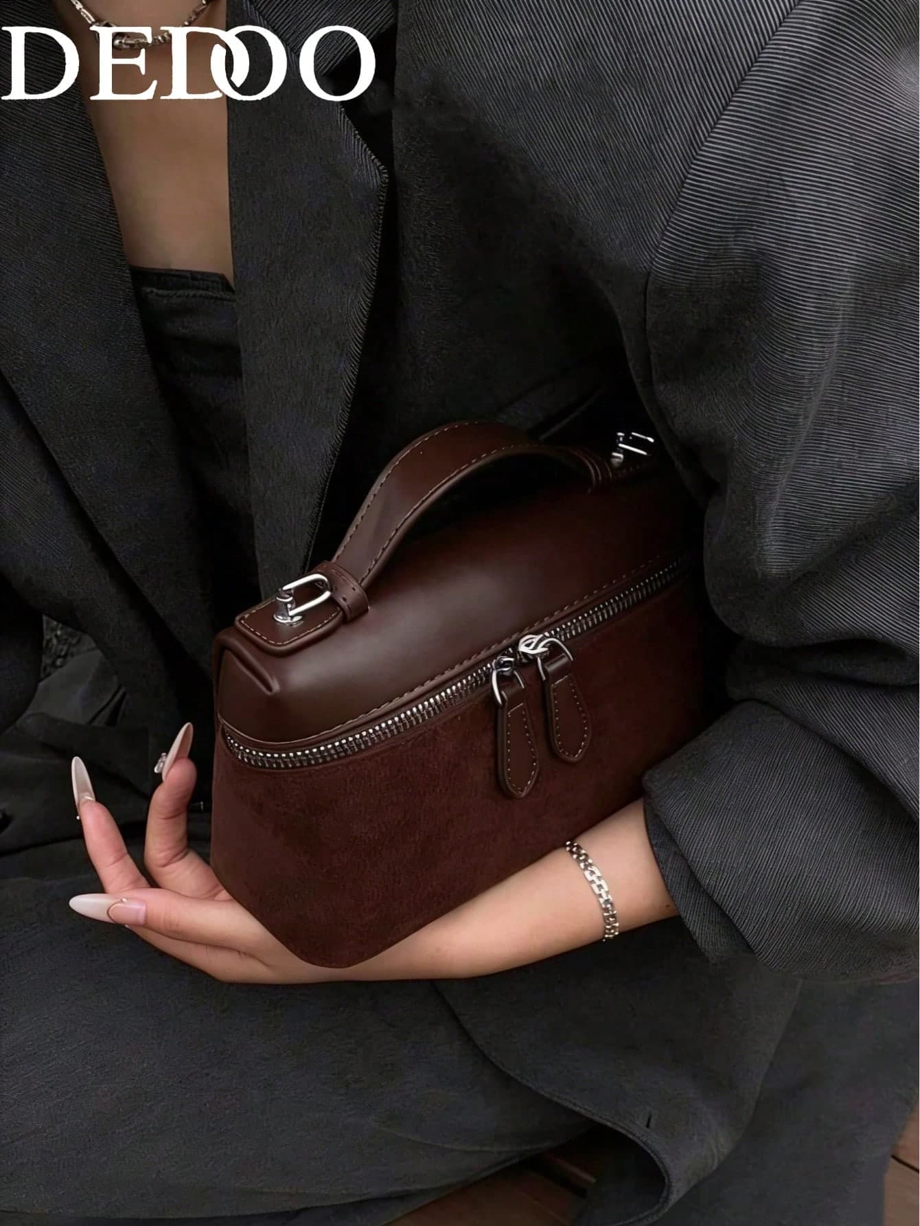 Dedoo New Matte Patchwork Mini Handbag Crossbody Bag Phone Pouch, Fashionable Work Bag