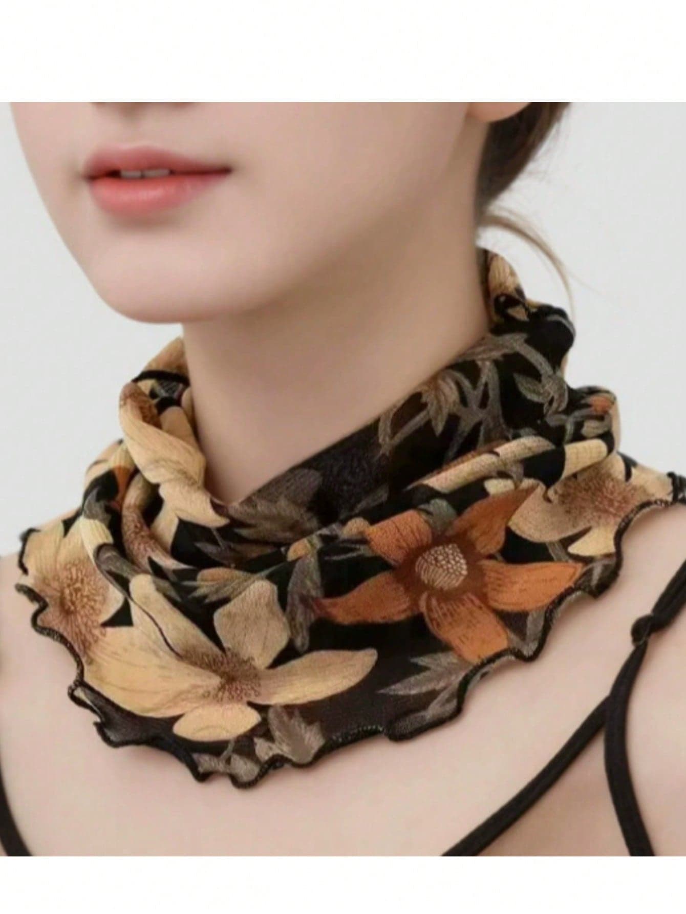 1pc Women's Neck Warmer Thin Scarf Veil, Fashion Accessory