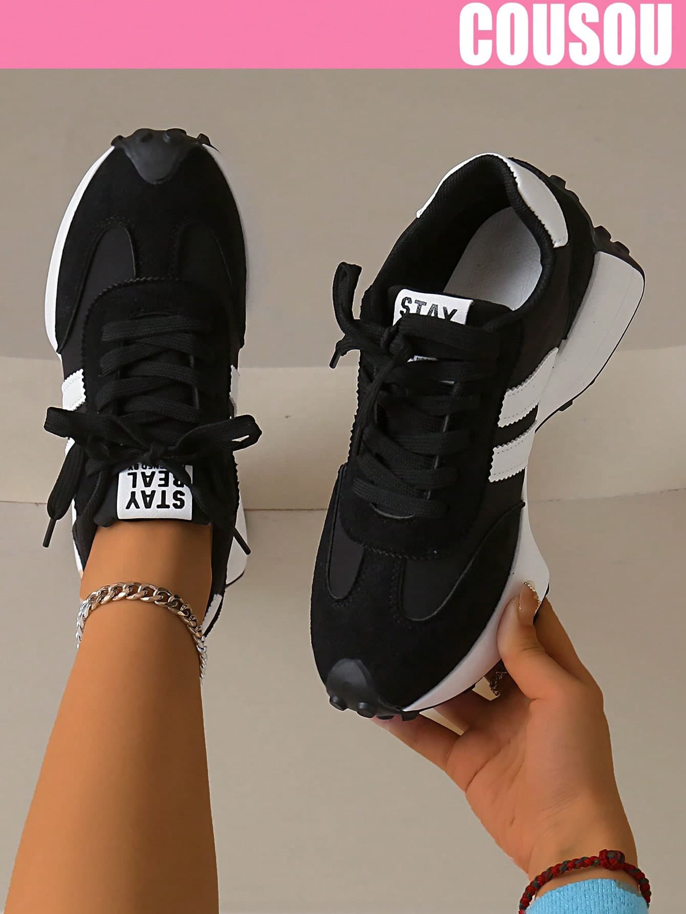 2026 New Women's Thick Sole Sneakers, Lace-Up Casual Shoes, Breathable Platform Shoes For Spring/Summer, Increase Height