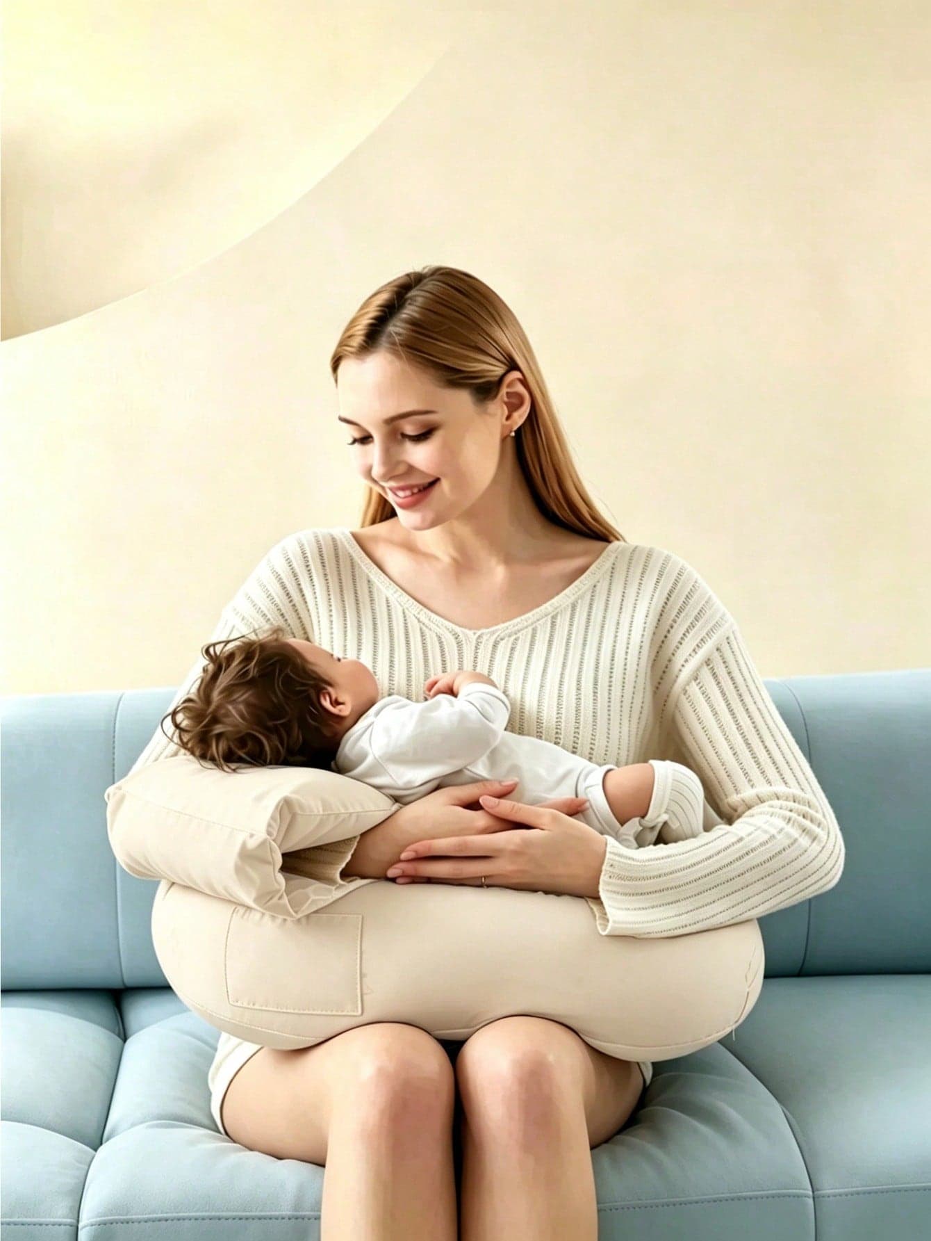 3-Piece Baby Nursing & Support Pillow Set: Includes Maternity Nursing Support Pillow, Anti-Reflux Wedge Pillow And Side Sleeping Pad; Detachable And Washable