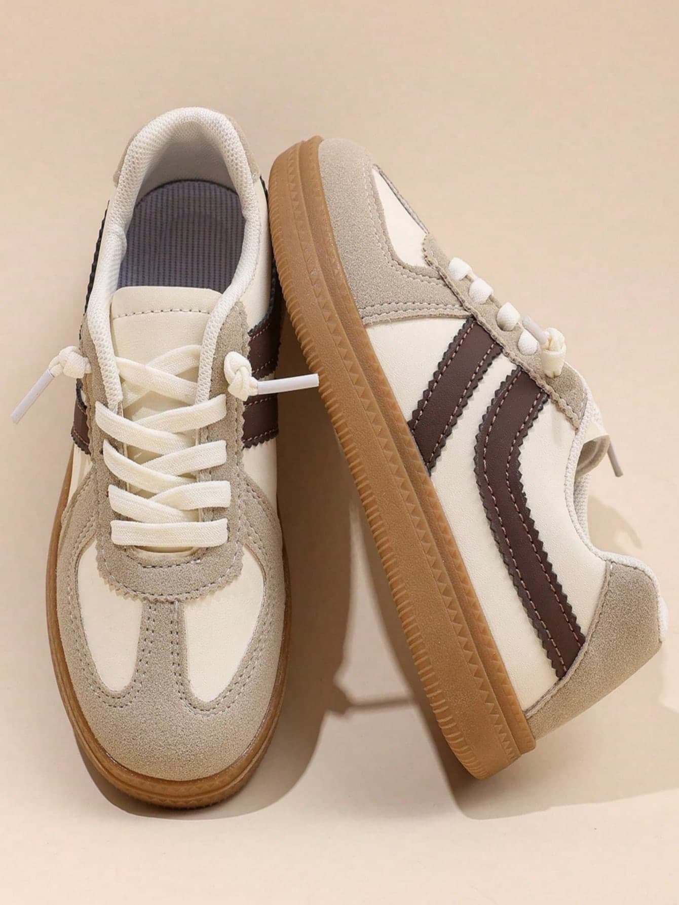 Retro-Style Kids' Colorblock Casual Sneakers, Soft Sole Non-Slip Versatile School & Sports Shoes For Boys & Girls