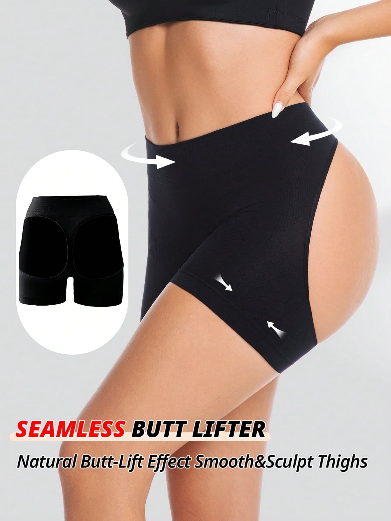 Women's Hollow-Out Thong Shapewear Shorts, Lifting & Shaping Sports Briefs