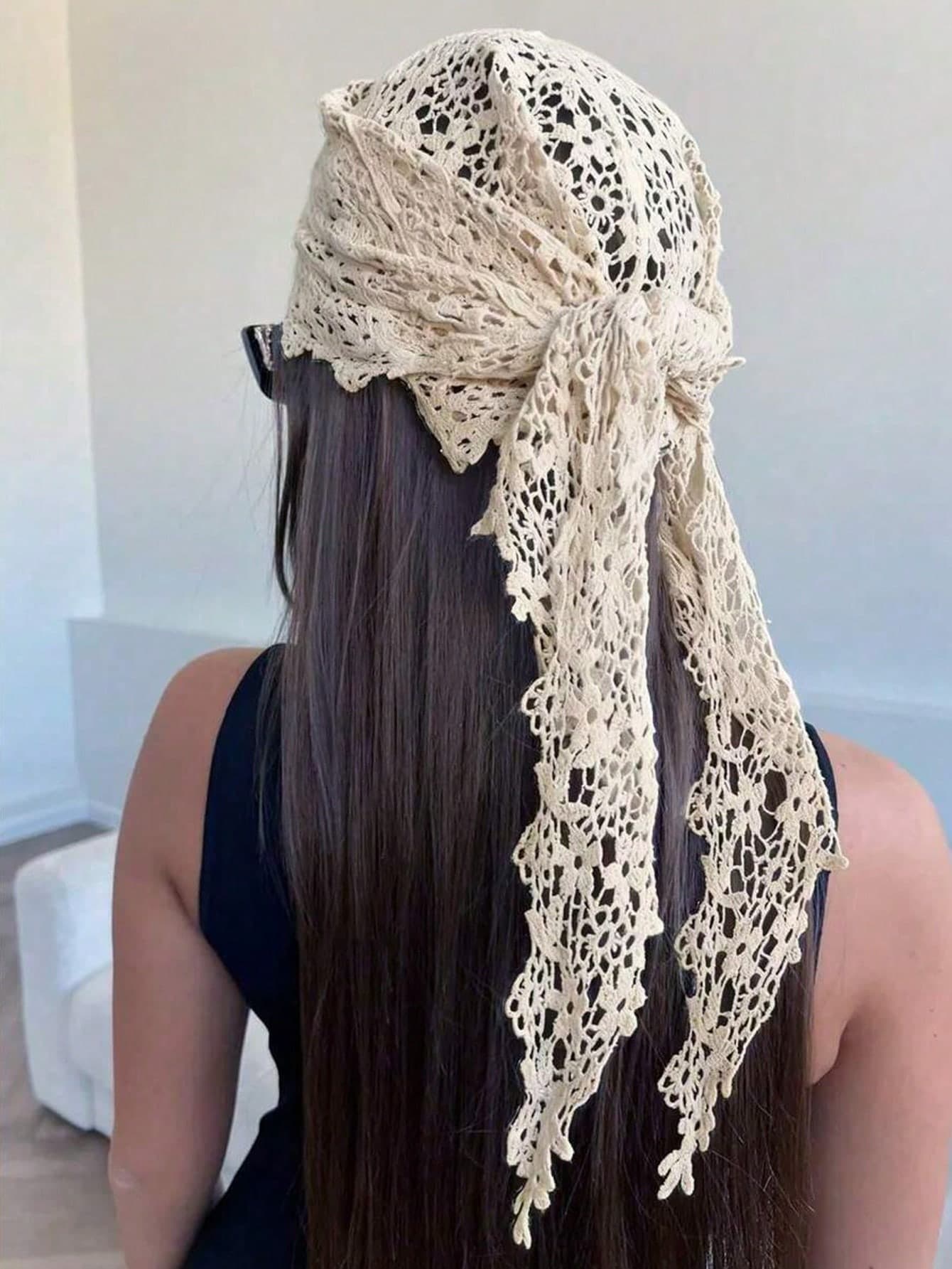 Women's Floral Lace Shawl And Scarf Set (1 Piece), Lightweight And Breathable, Suitable For Casual Beach Parties, Formal Occasions, And Summer Vacations.